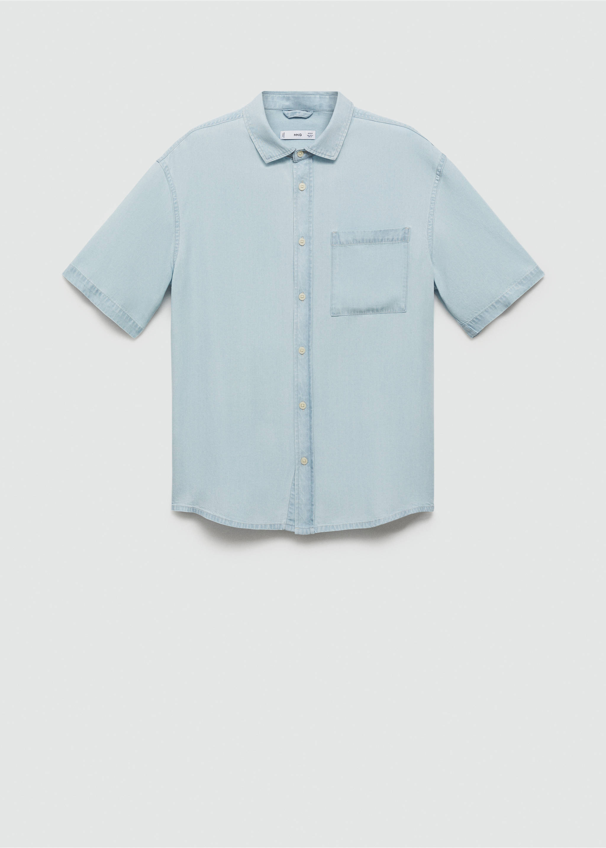 Regular-fit 100% Tencel shirt - Article without model, Bleach Blue. Ref: 77070591-00.