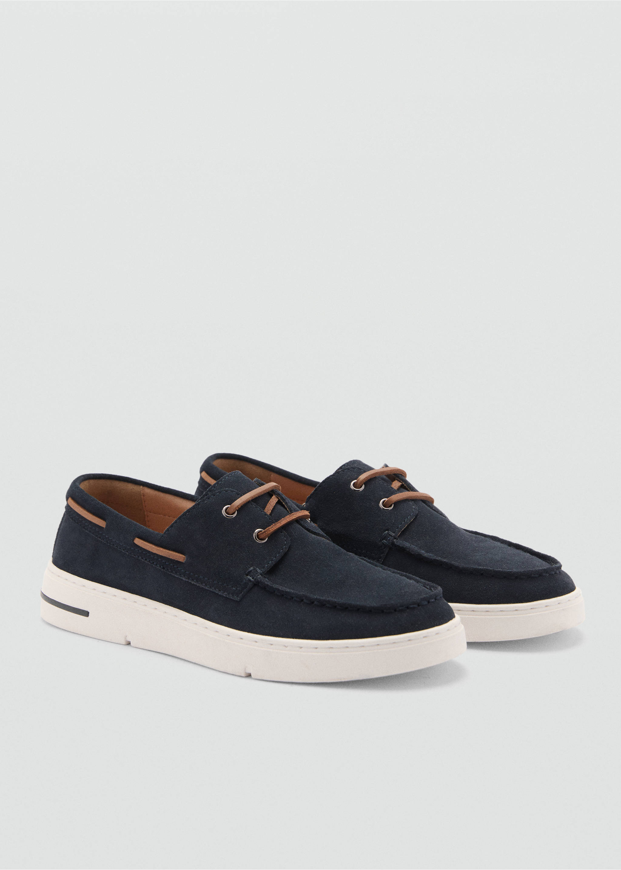 Suede nautical shoes - Medium plane, Dark Navy. Ref: 77070594-00.