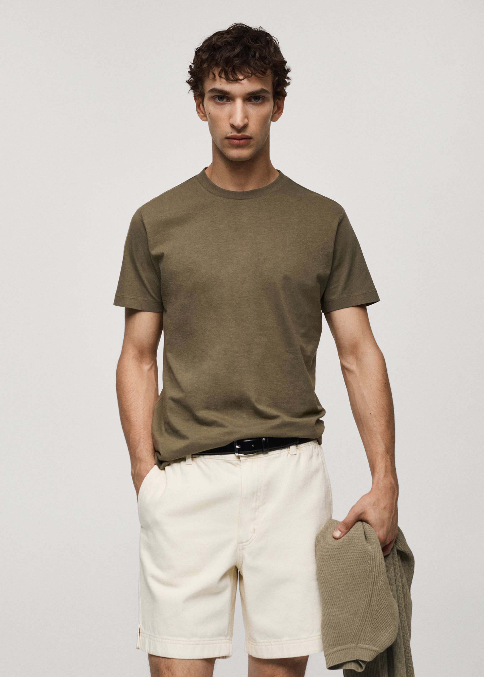 Slim Fit-Baumwoll-T-Shirt - Mittlere Ansicht