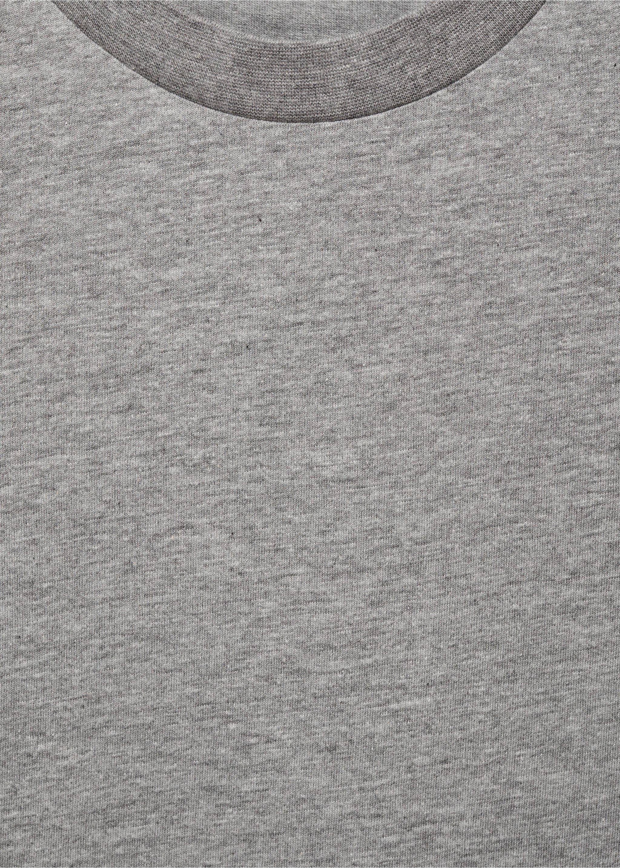 Slim-fit cotton t-shirt - Details of the article 8, Medium Heather Grey. Ref: 77070606-00.