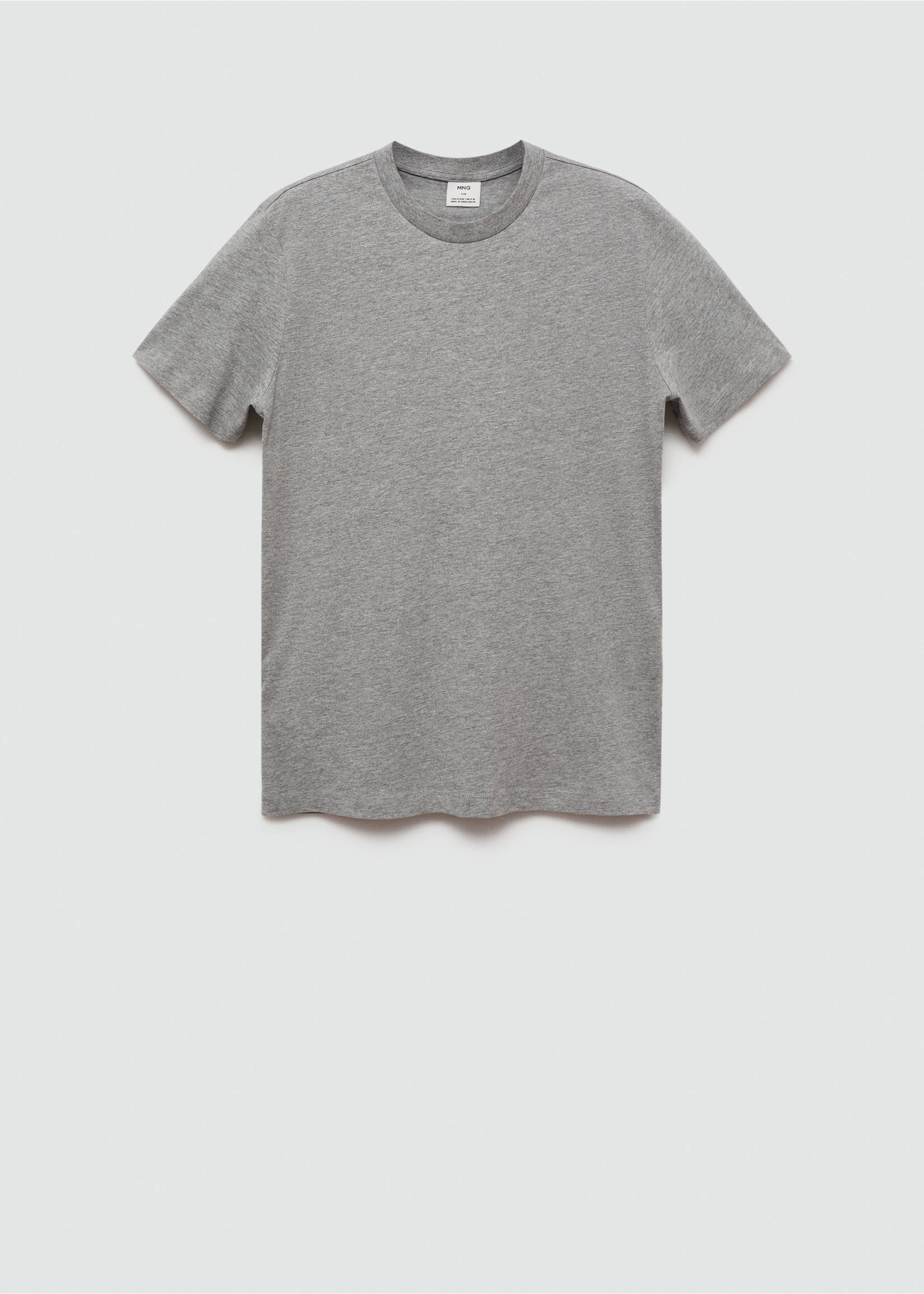 Slim-fit cotton t-shirt - Article without model, Medium Heather Grey. Ref: 77070606-00.