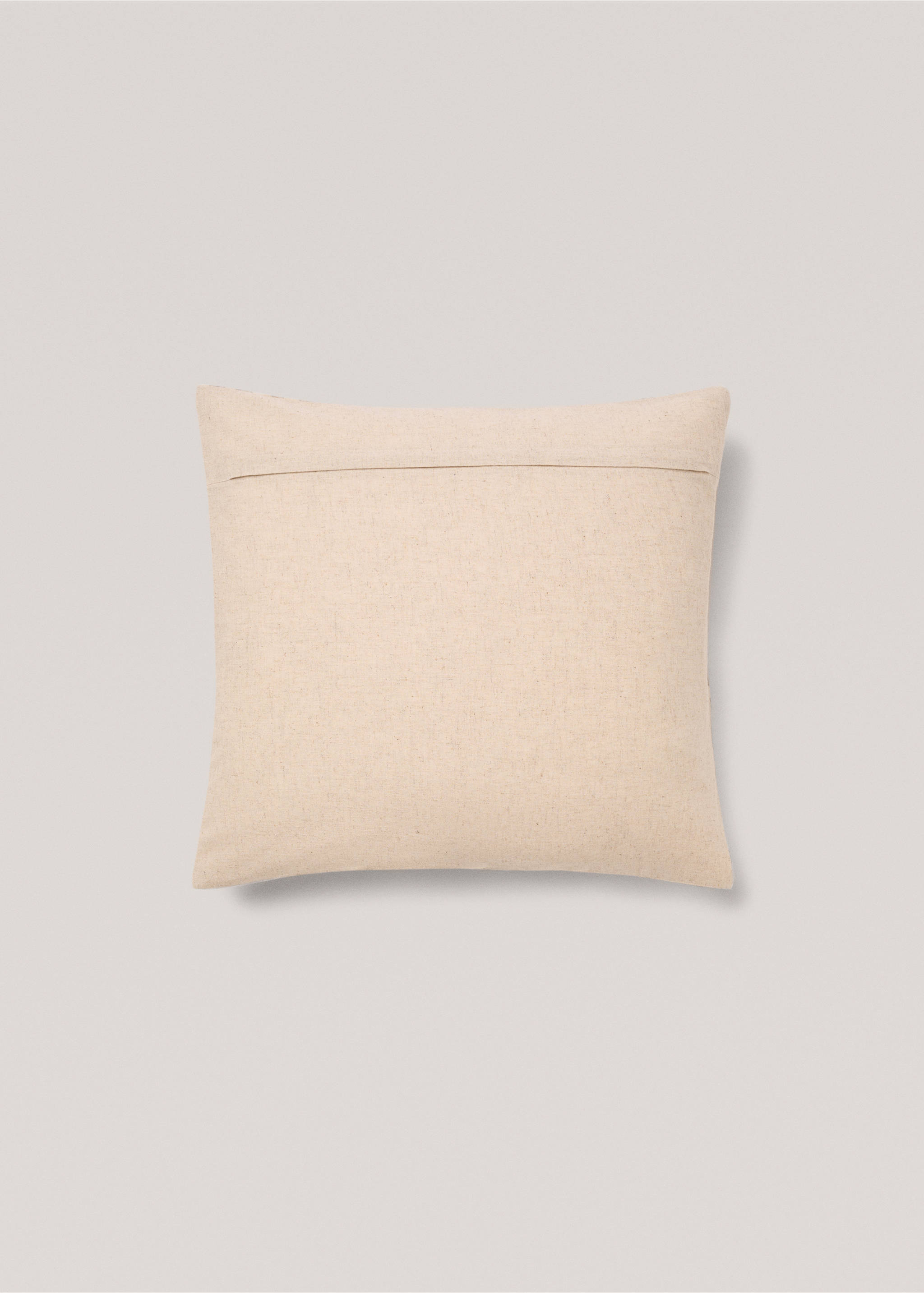 Housse de coussin coton lin fleurs 50x50 cm - Détail de l'article 1, Marron clair/pastel. Ref: 77070614-00.