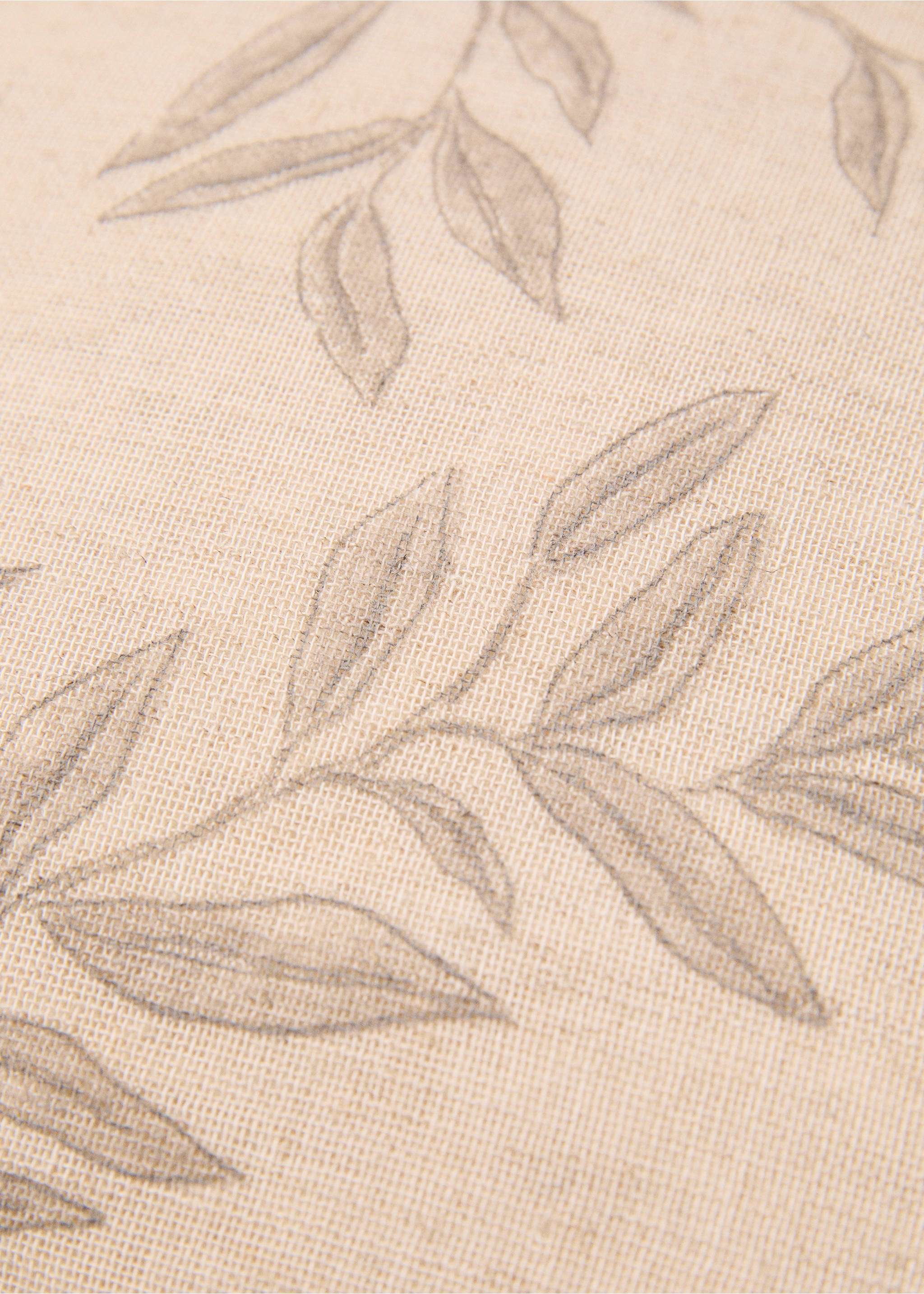 Housse de coussin coton lin fleurs 50x50 cm - Détail de l'article 2, Marron clair/pastel. Ref: 77070614-00.