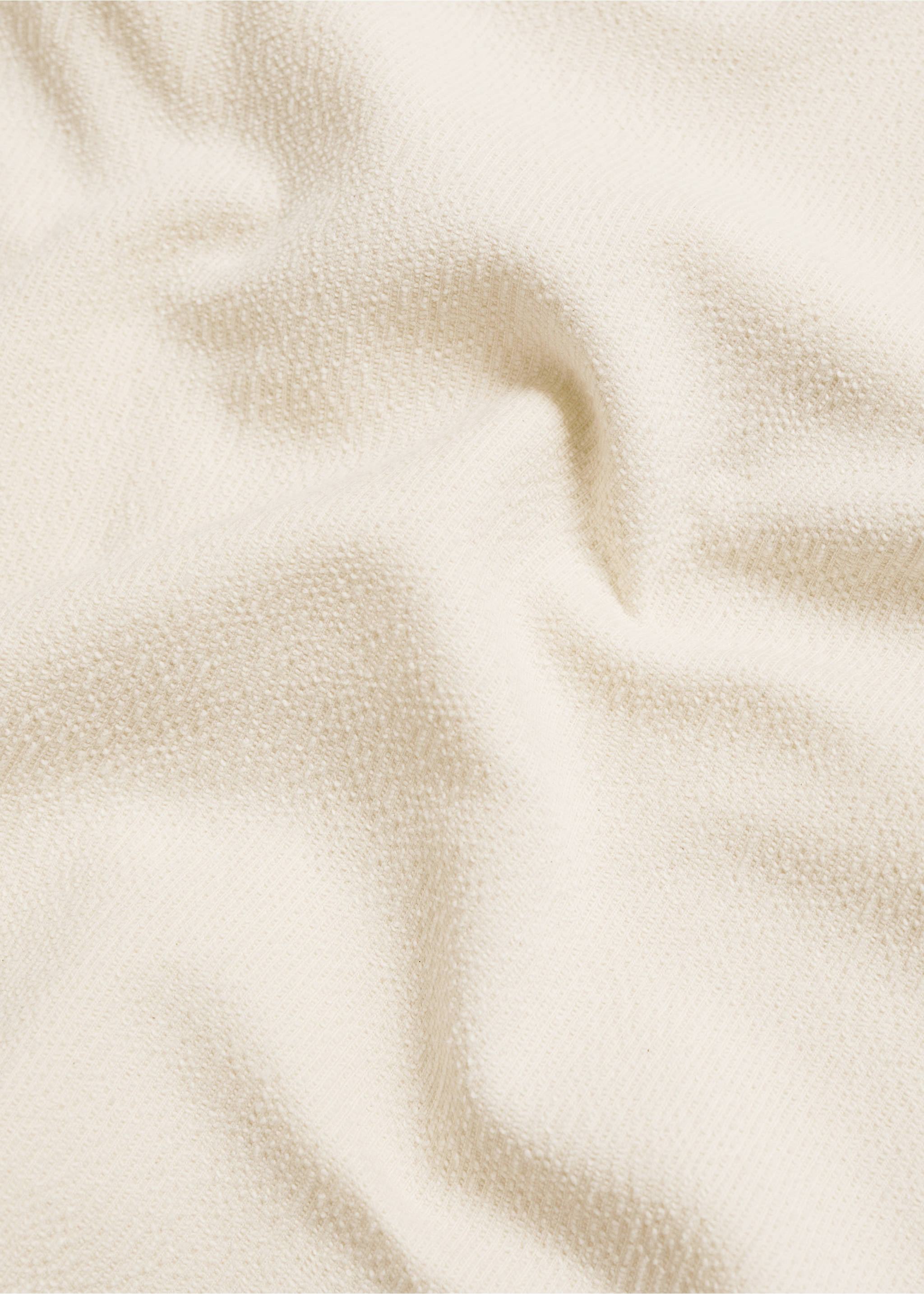 Regular-fit textured cotton polo shirt - Details of the article 0, Ecru. Ref: 77070618-00.