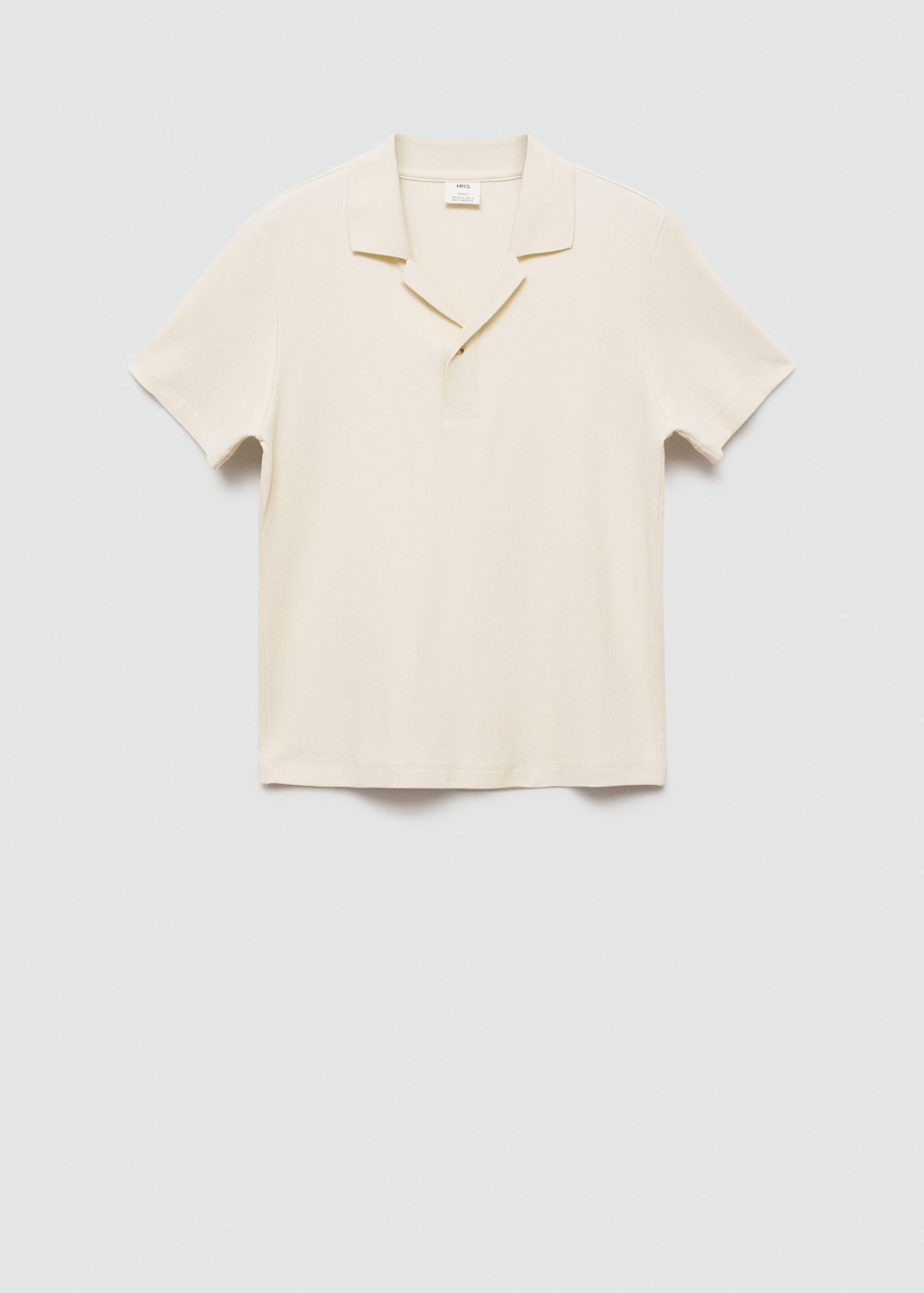 Regular-fit textured cotton polo shirt - Article without model