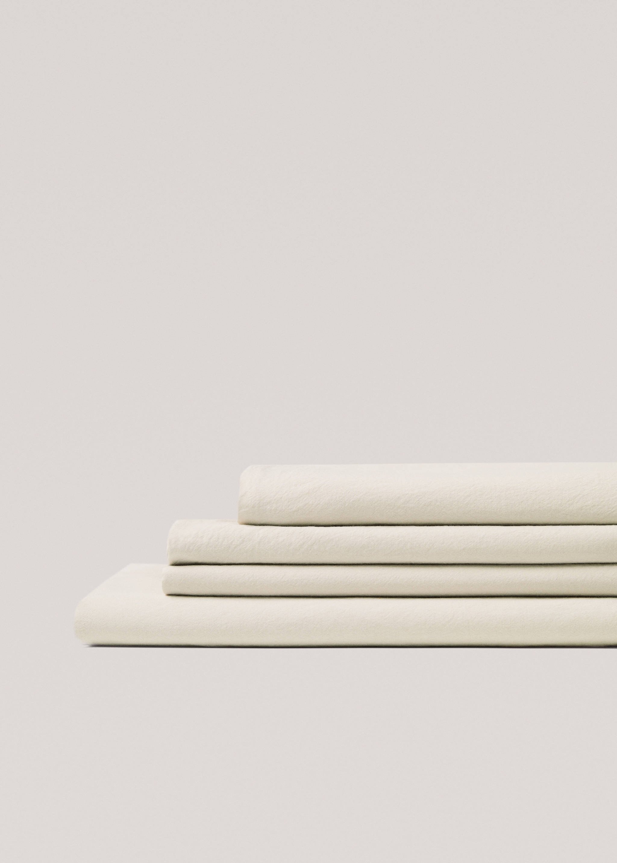 Washed cotton fitted sheet for single bed - Article without model