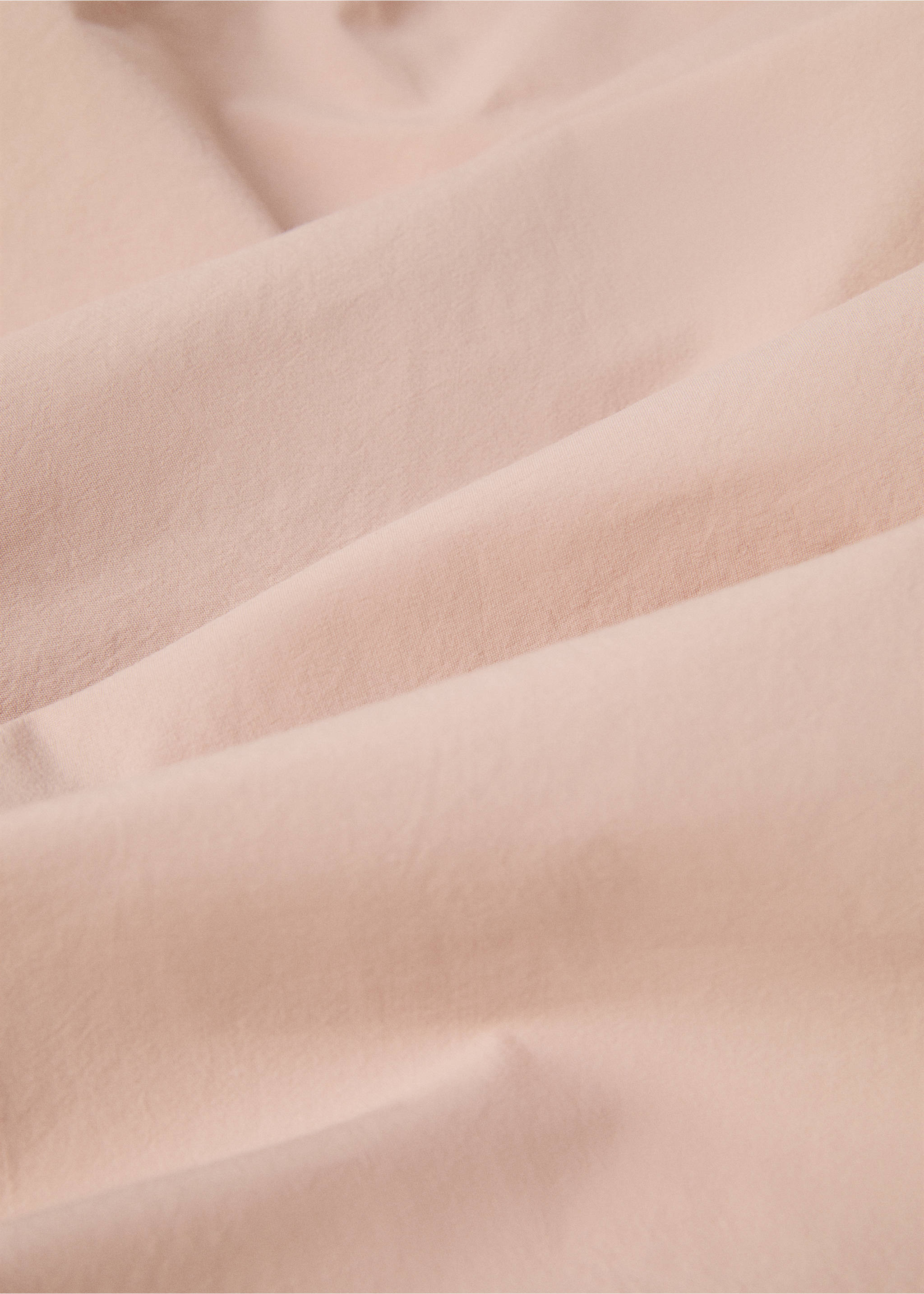 Washed cotton fitted sheet for single bed - Details of the article 2, Light Pink. Ref: 77070619-00.