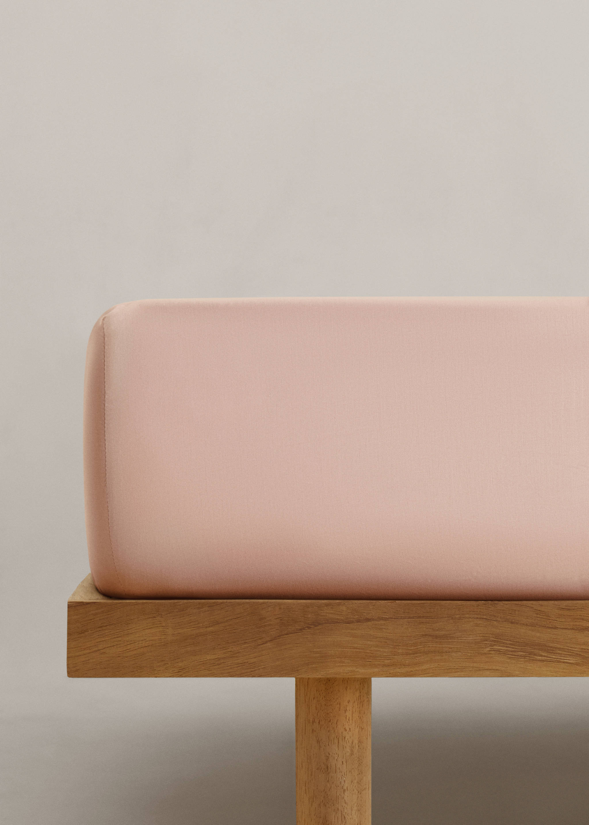 Washed cotton fitted sheet for single bed - Article without model
