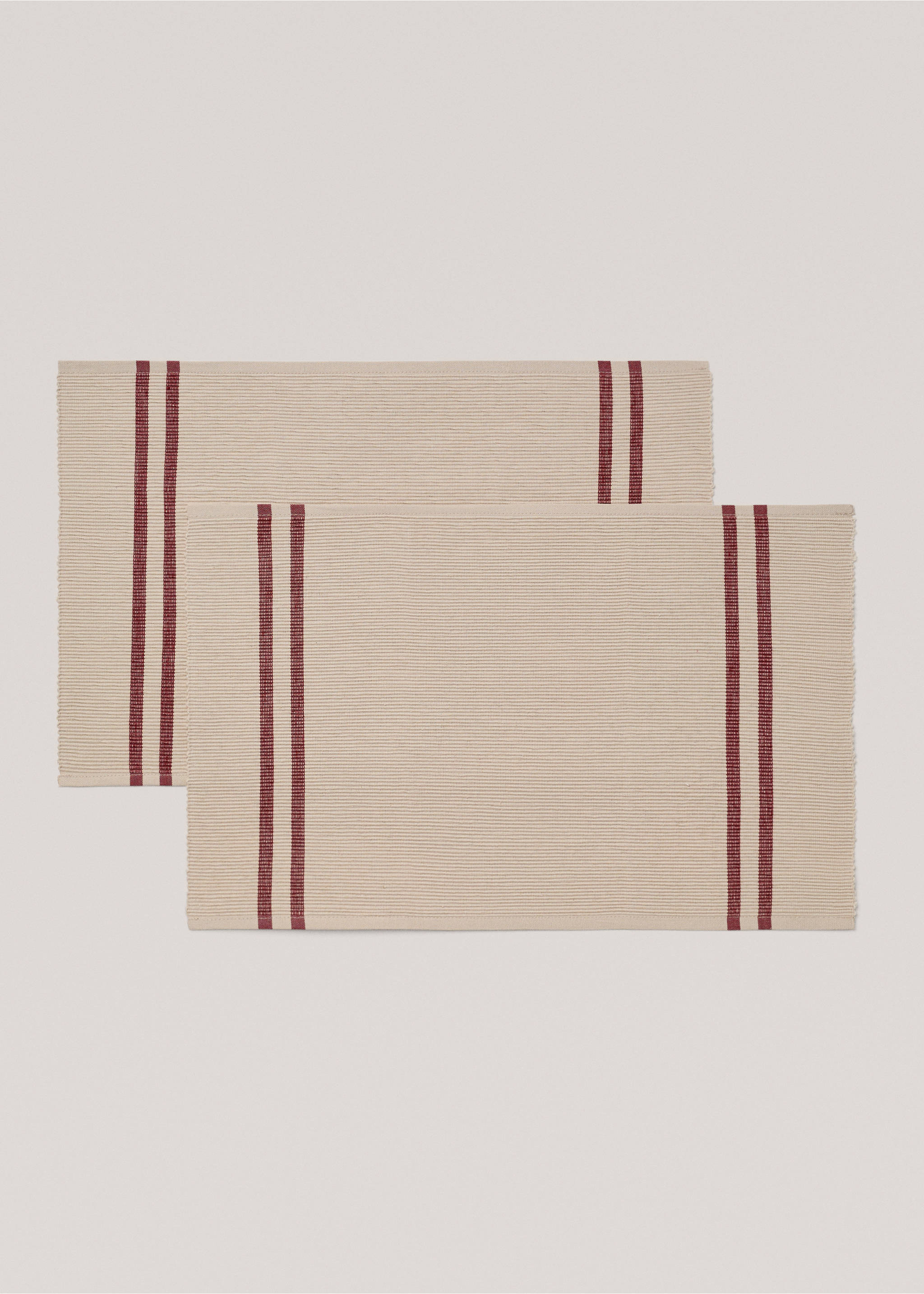 Single woven cotton stripe - Article without model, Maroon. Ref: 77070620-00.