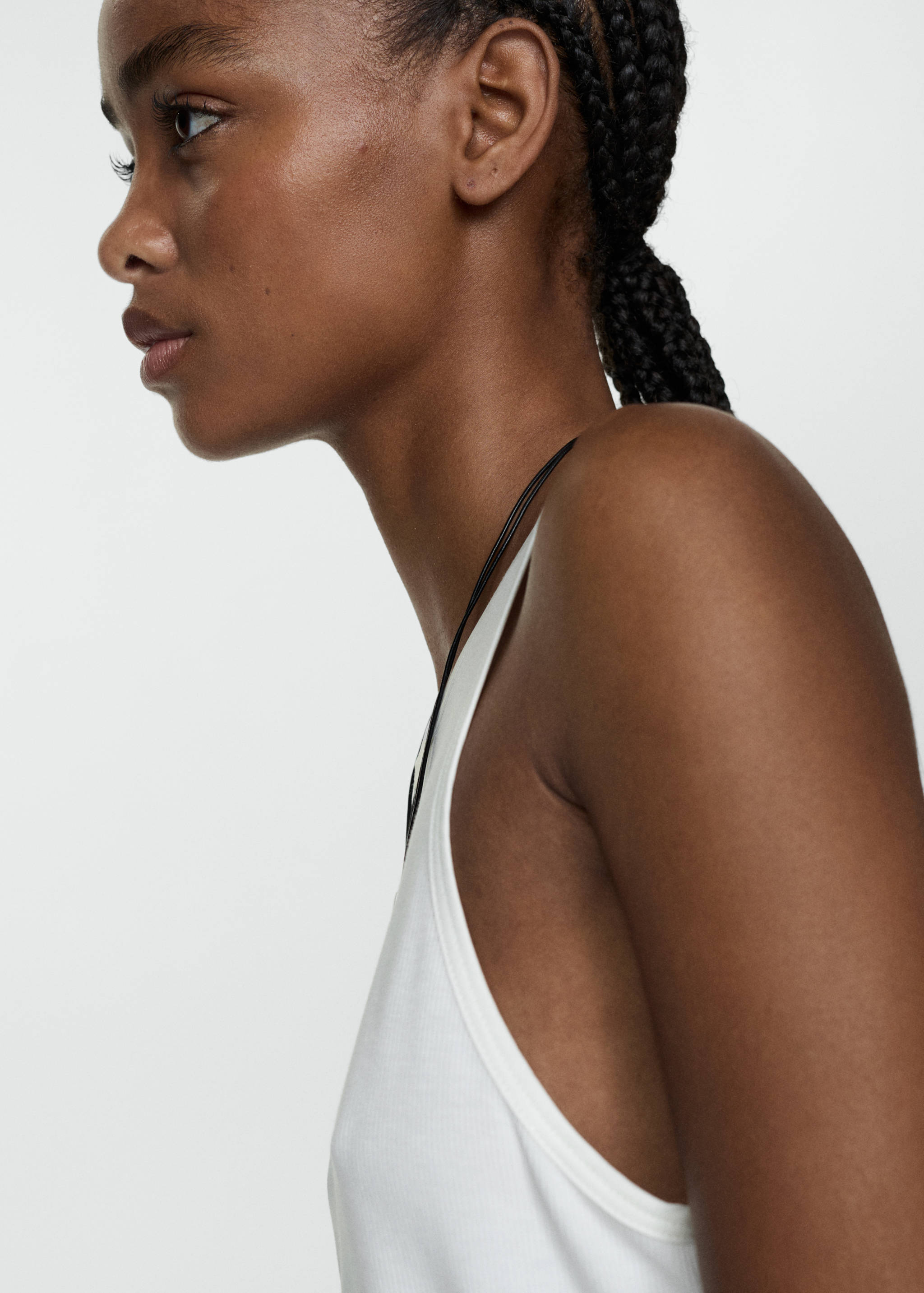 Top with satin details - Details of the article 1