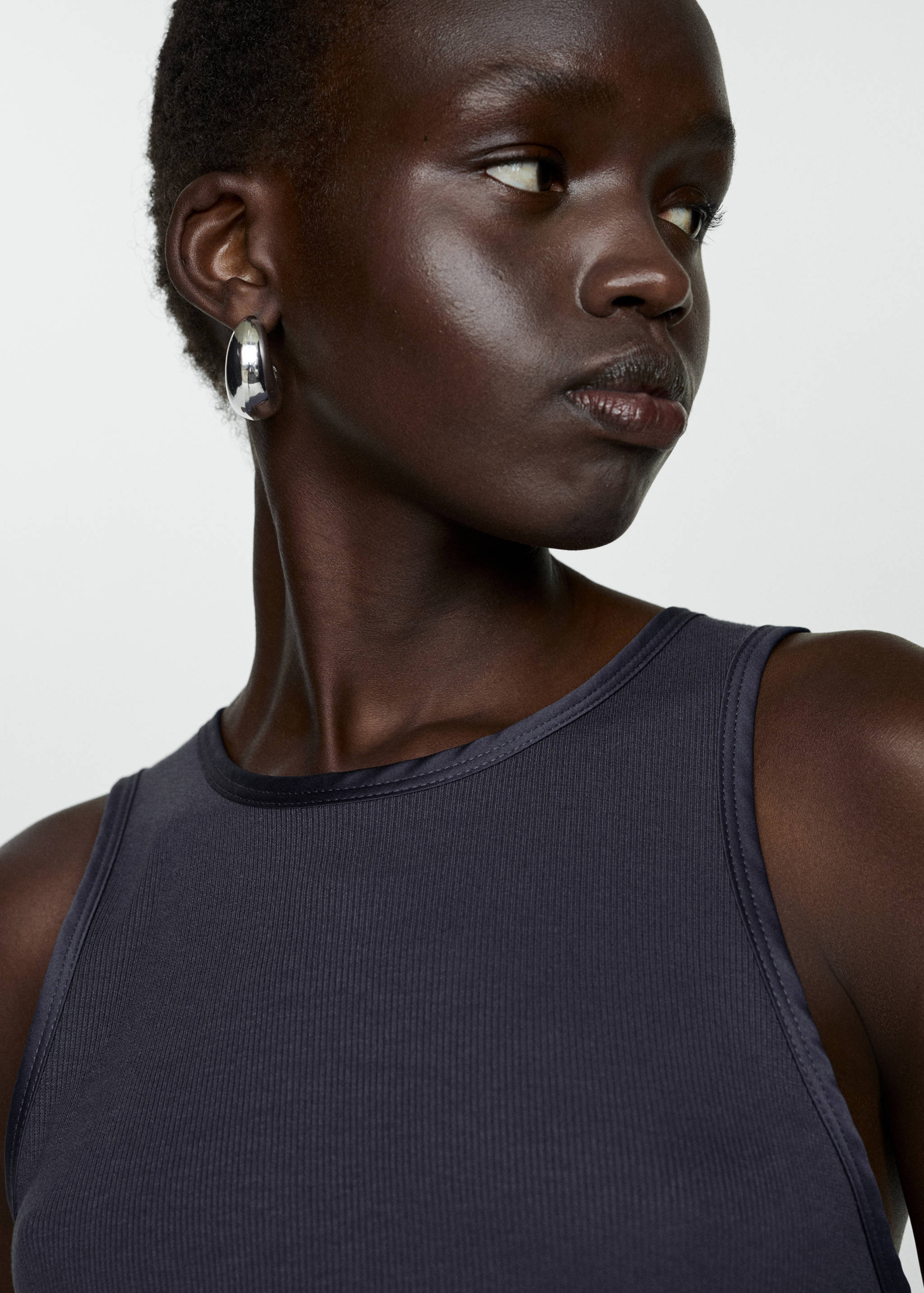 Top with satin details - Details of the article 1