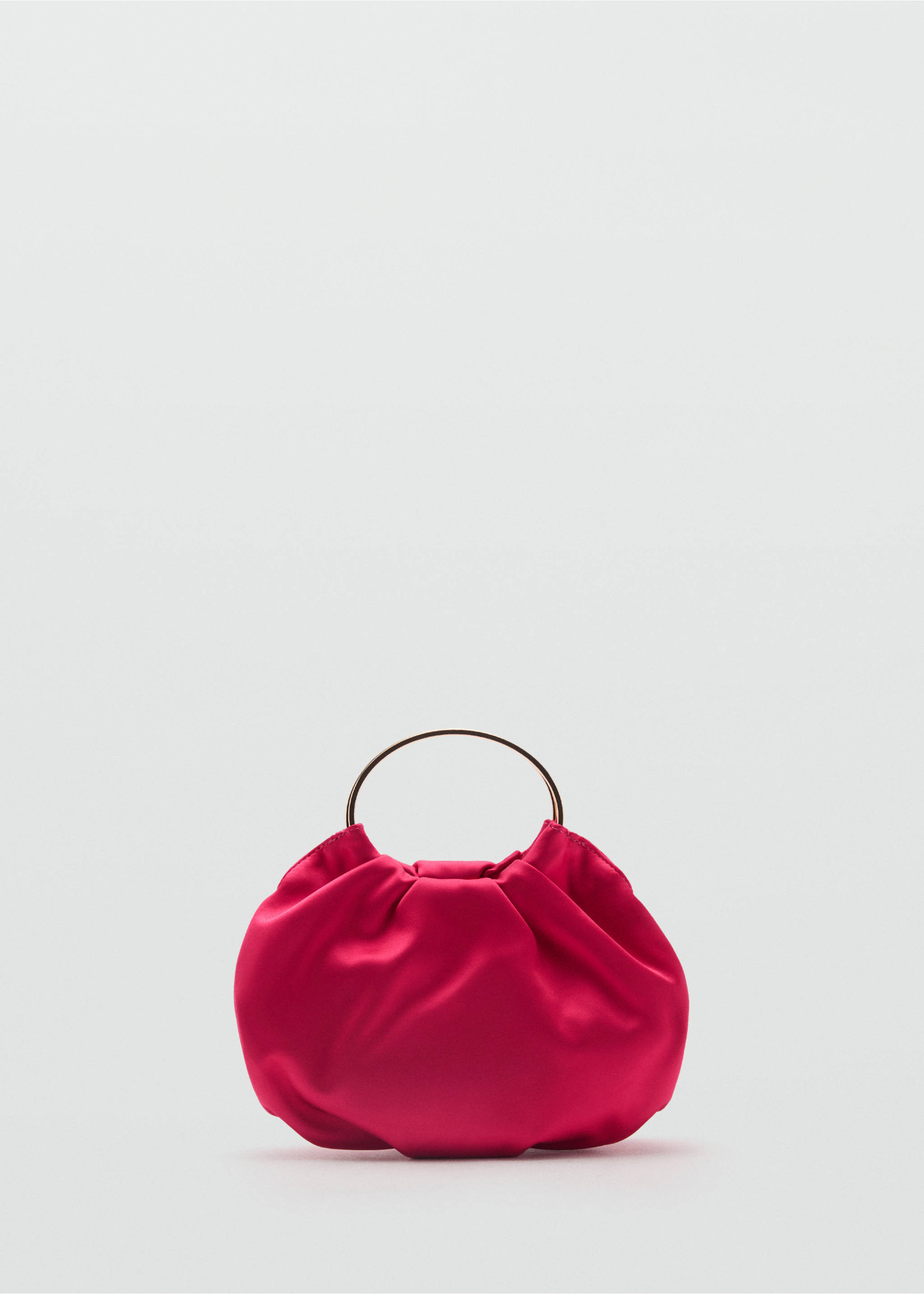 Satin bag with metal ring - Article without model, Fuchsia. Ref: 77070624-00.