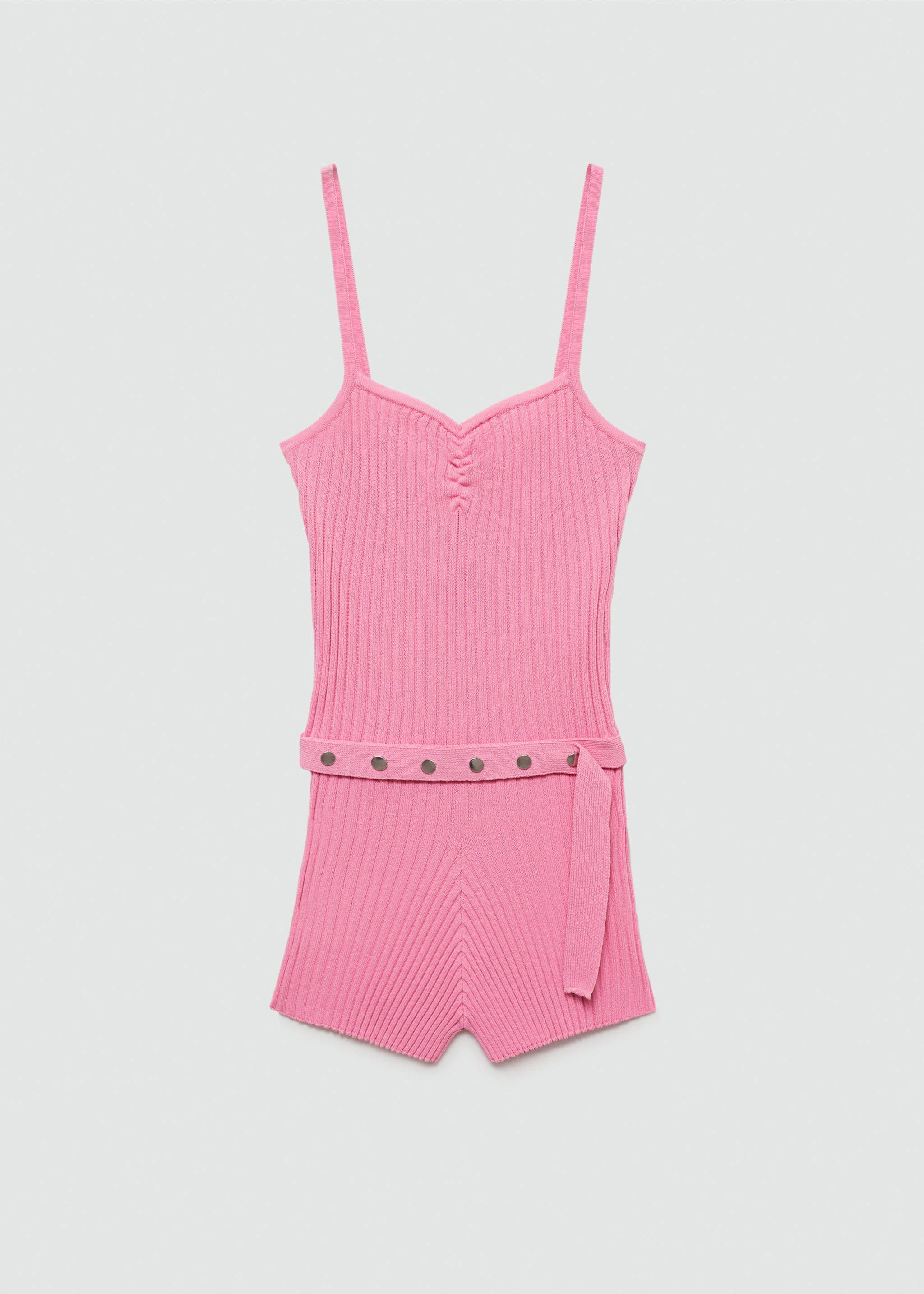 Belt knitted jumpsuit - Article without model, Pink. Ref: 77070633-00.