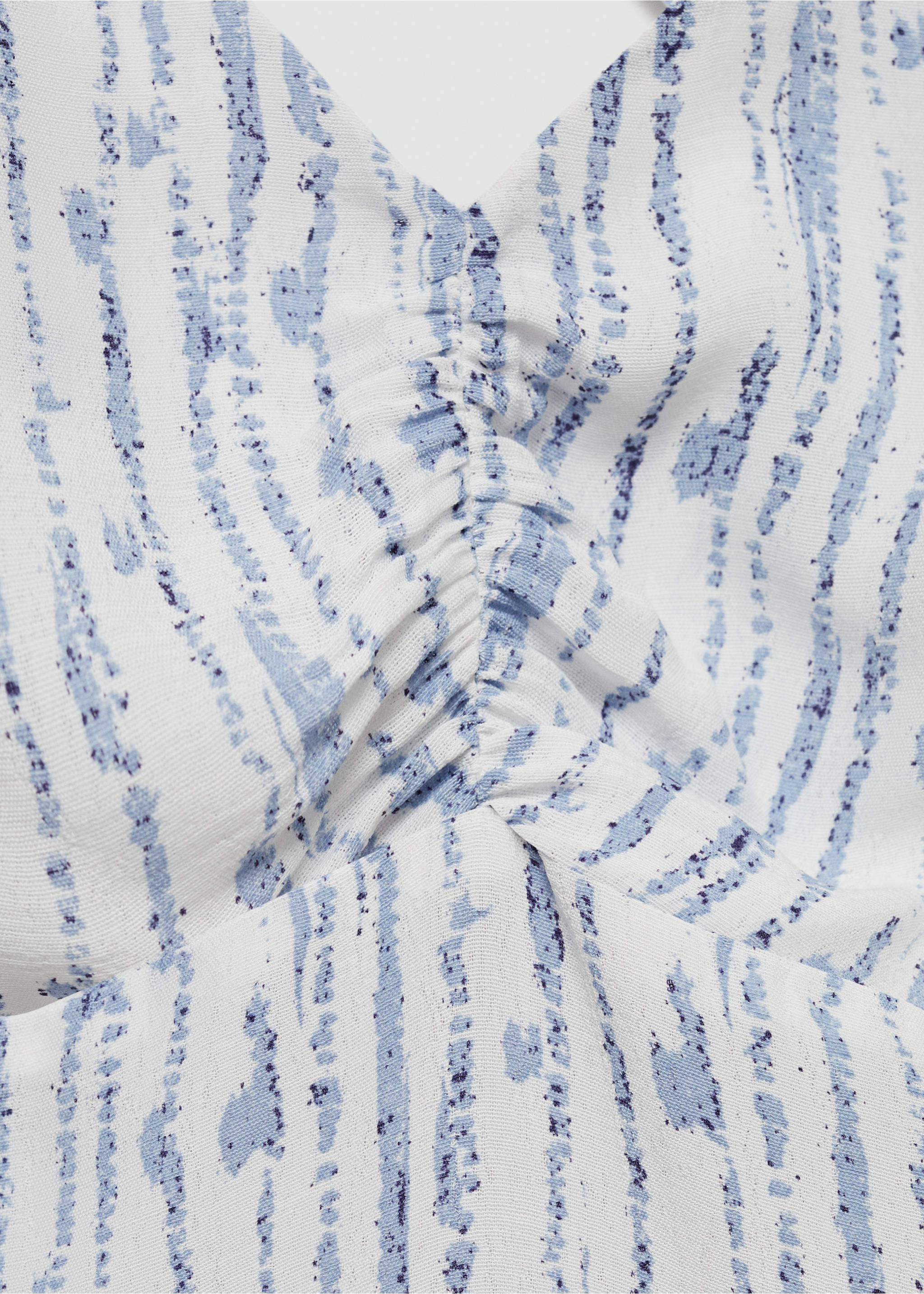 Langes, bedrucktes Kleid - Detail des Artikels 8, Cremeweiß. Ref: 77070639-00.