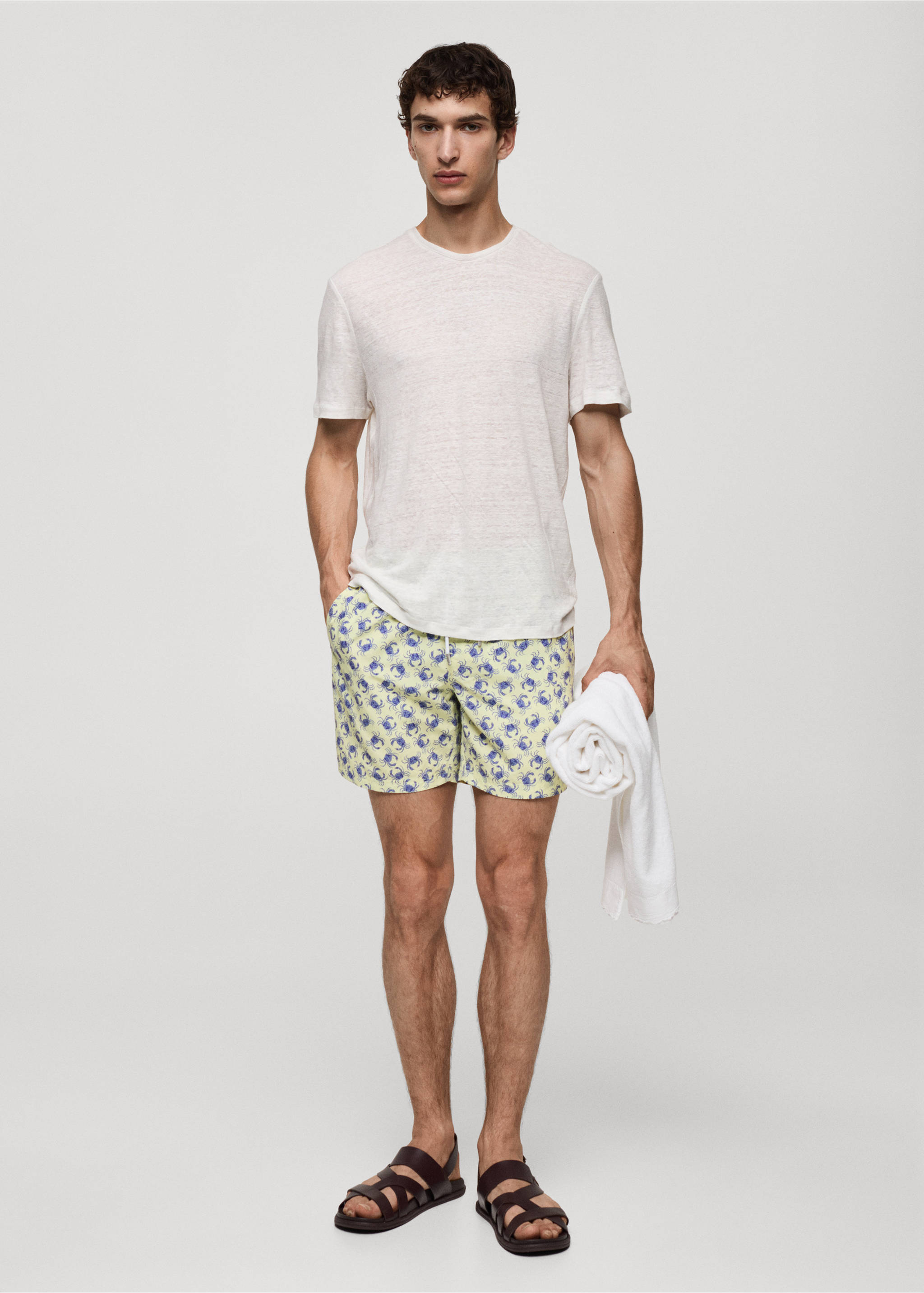 Banyador estampat crancs - Detall de l'article 4, Groc pastel. Ref: 77070640-00.