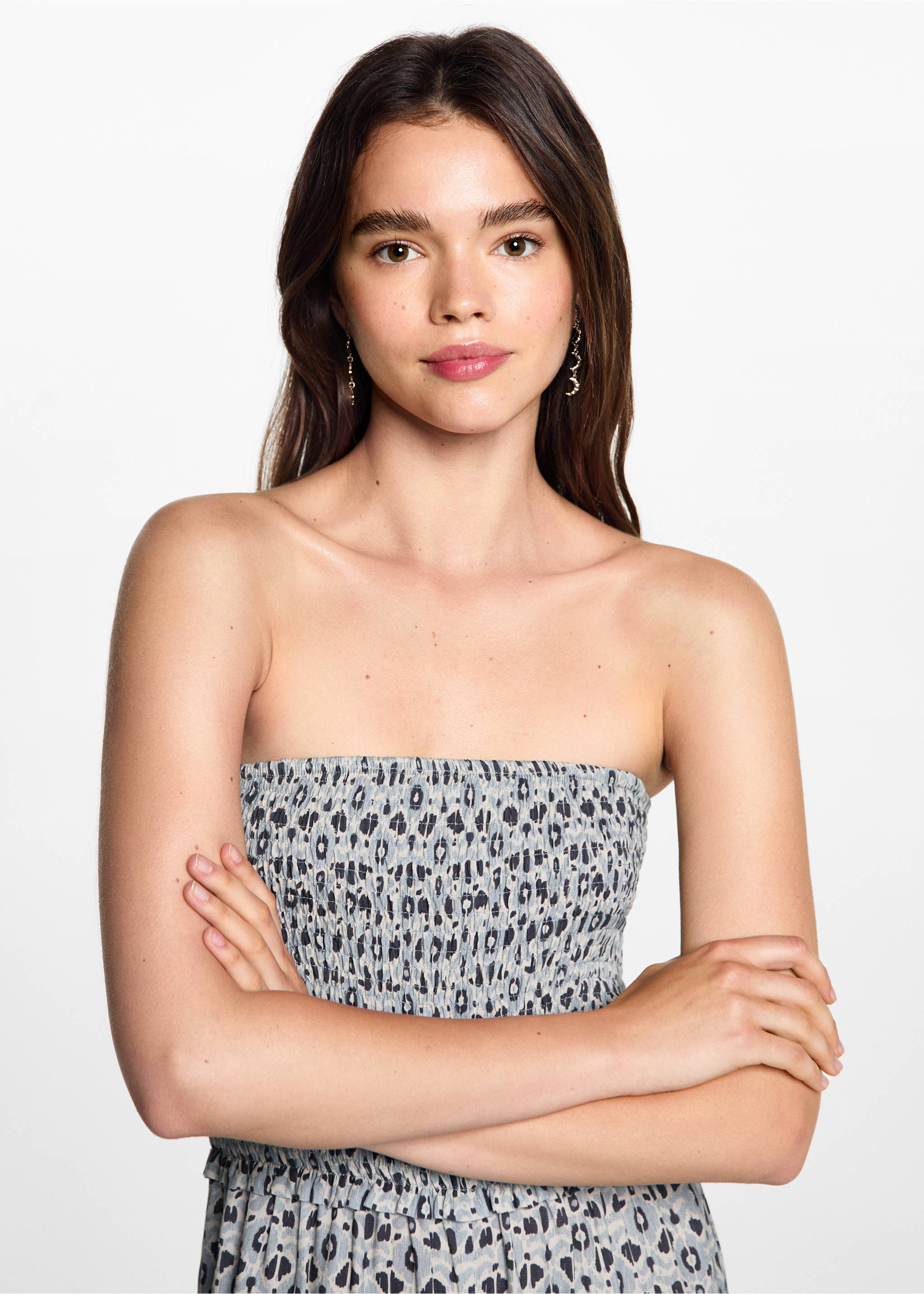 Combinaison bustier imprimée - Détail de l'article 1, Écru. Ref: 77070642-00.