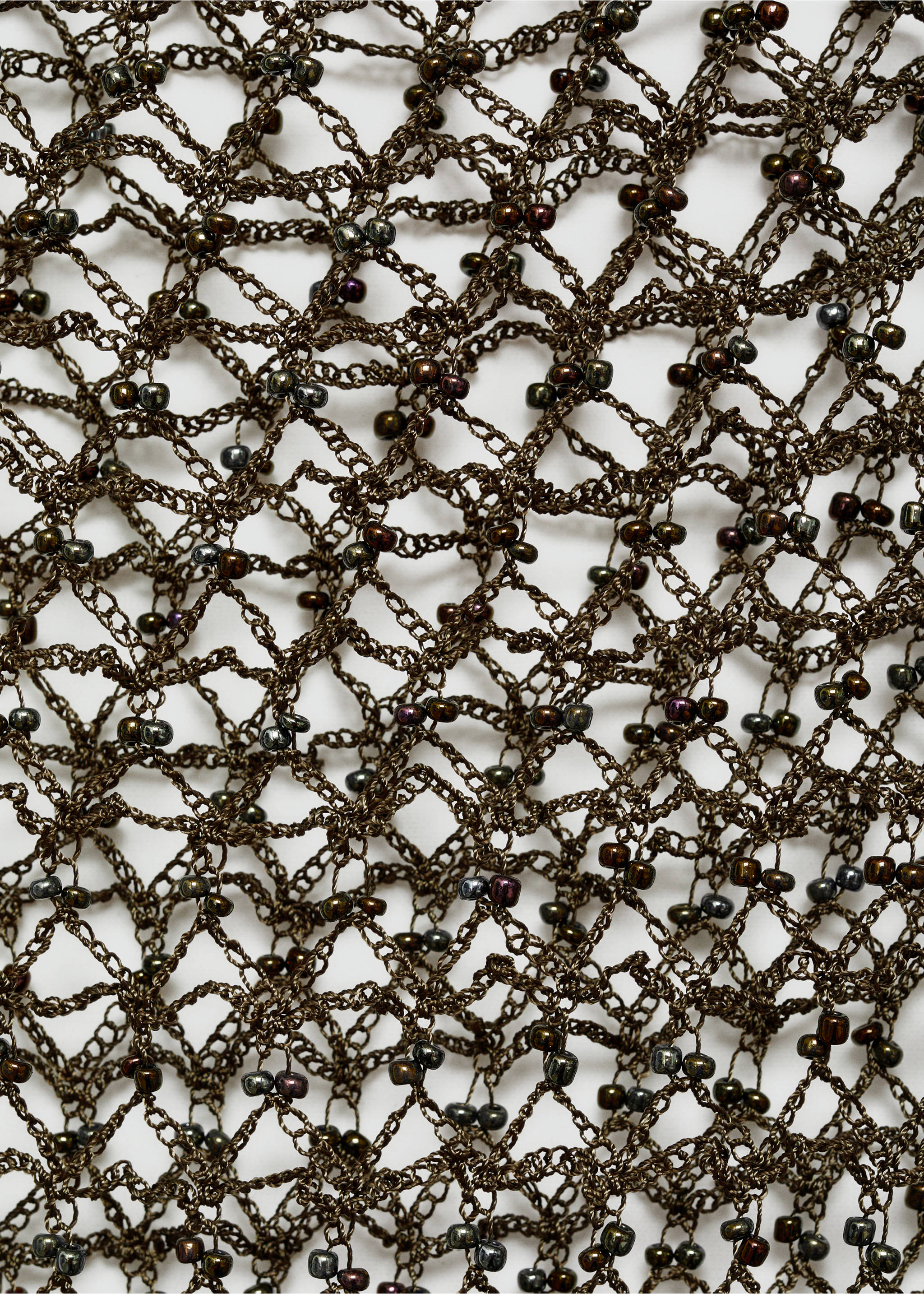 Crystal knitted dress - Details of the article 8, Khaki. Ref: 77070643-00.