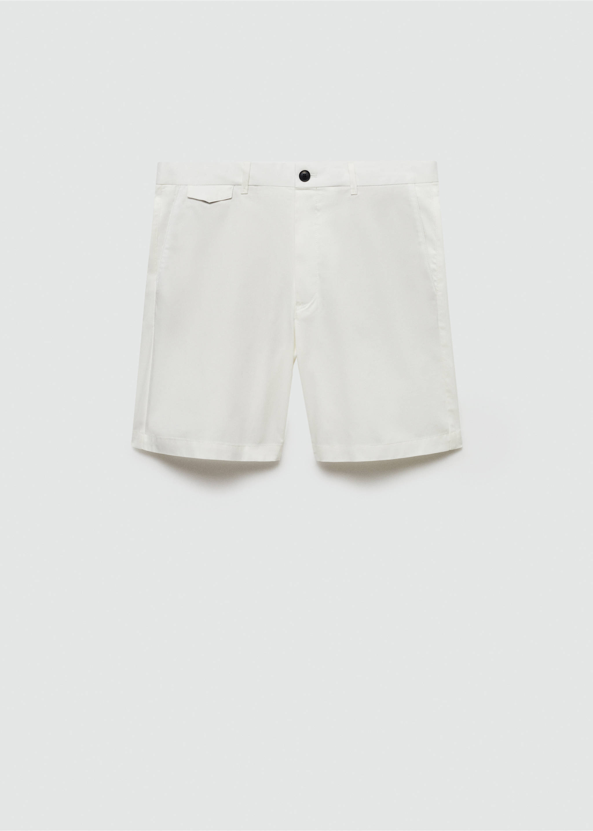 Slim fit cotton Bermuda shorts - Article without model, Off White. Ref: 77071007-00.