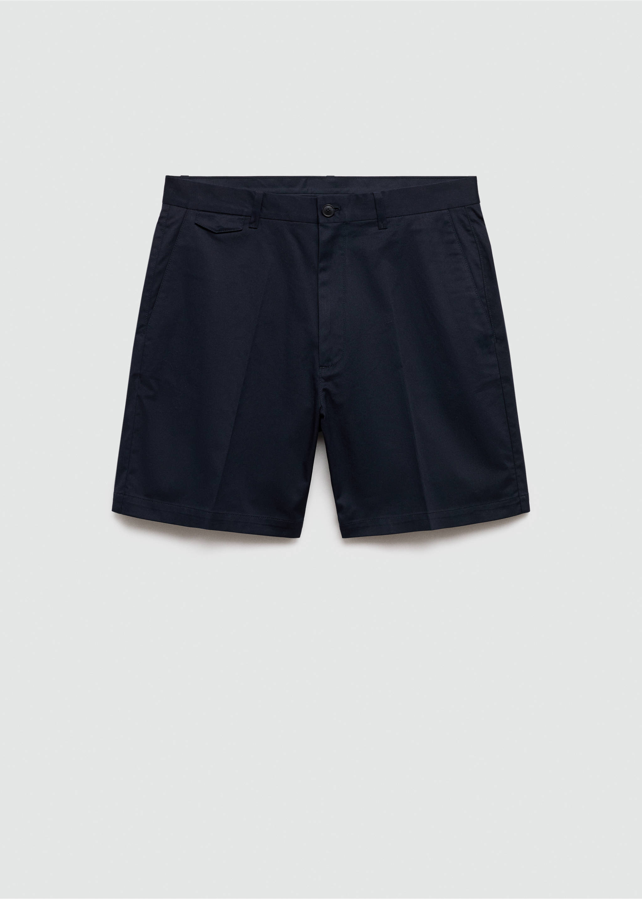 Slim fit cotton Bermuda shorts - Article without model, Dark Navy. Ref: 77071007-00.