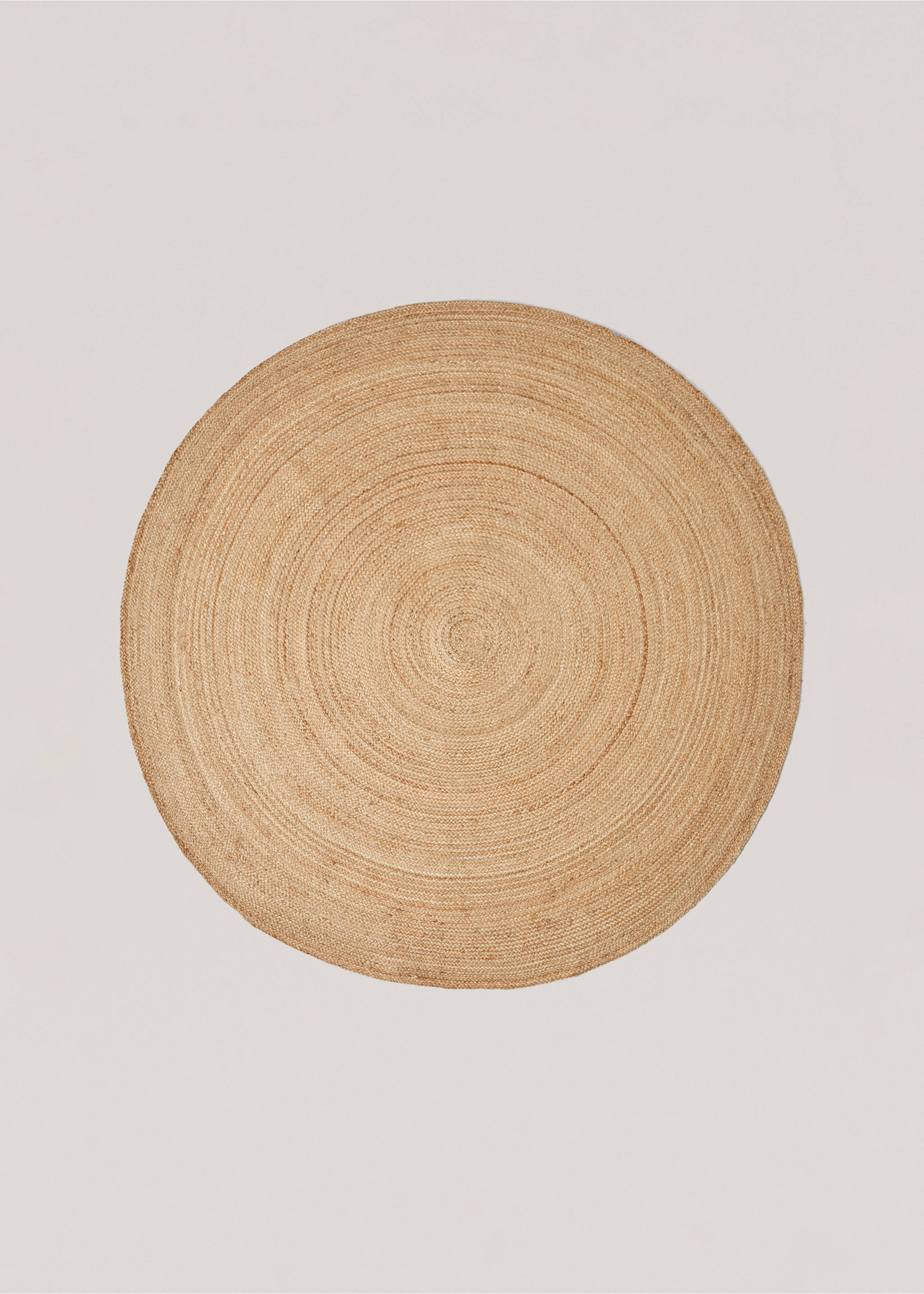 Medium natural fibre round carpet - Article without model, Beige. Ref: 77071008-00.
