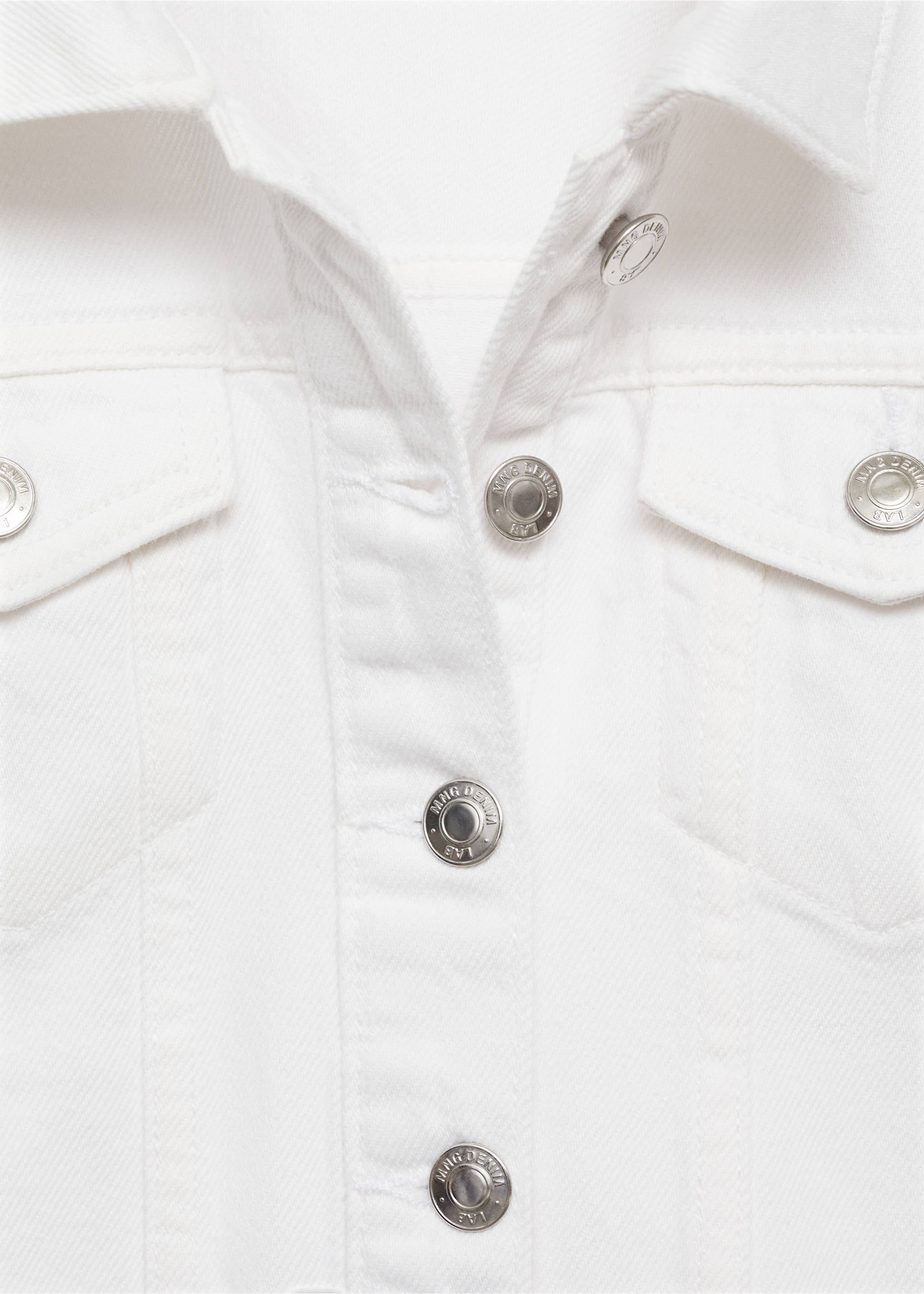 Pocketed denim jacket - Details of the article 8, White. Ref: 77071009-00.