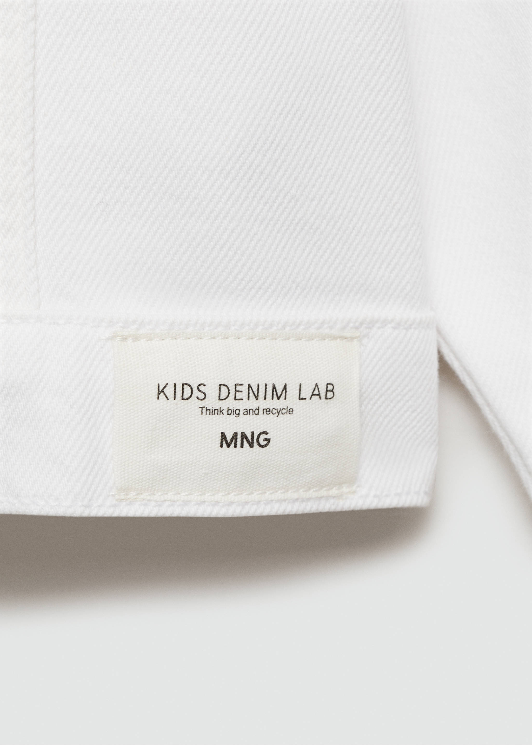 Pocketed denim jacket - Details of the article 0, White. Ref: 77071009-00.