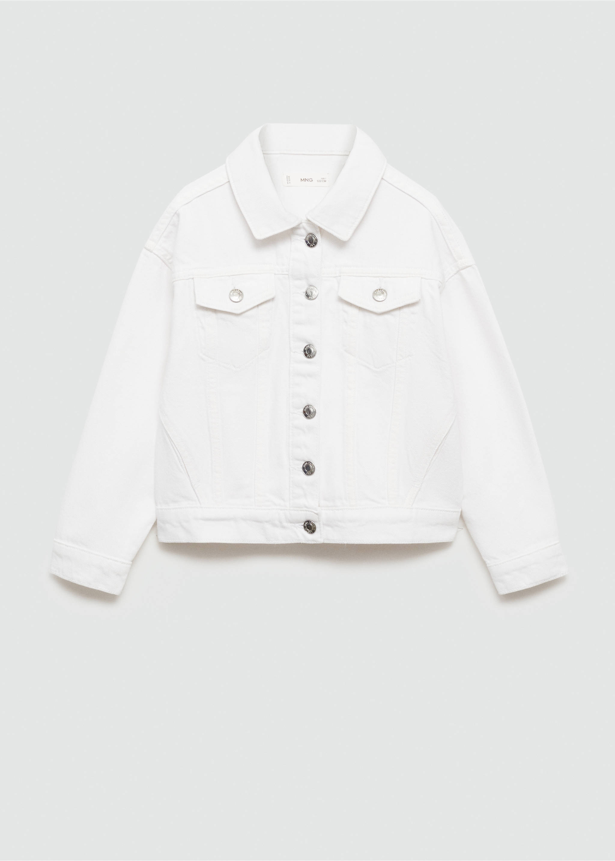 Pocketed denim jacket - Article without model, White. Ref: 77071009-00.