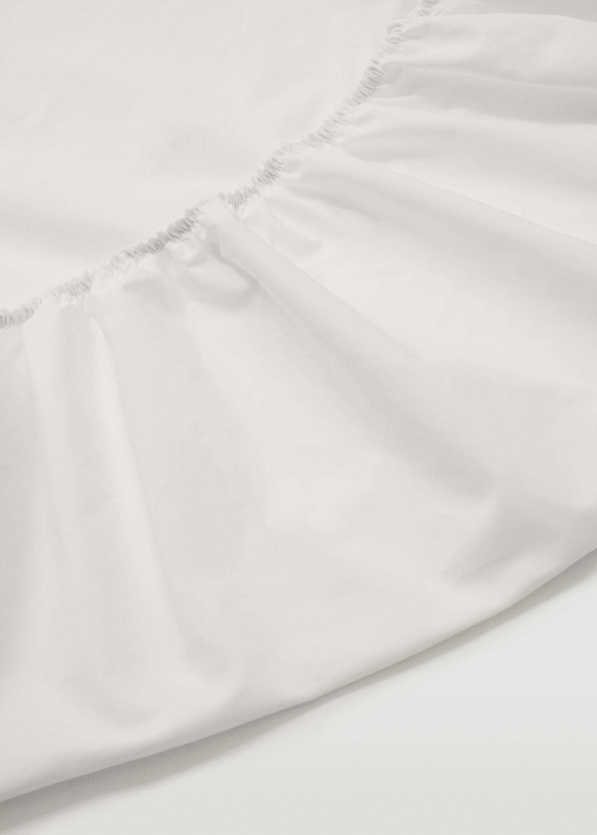 Percale cotton fitted sheet 300 threads for single bed - Medium plane