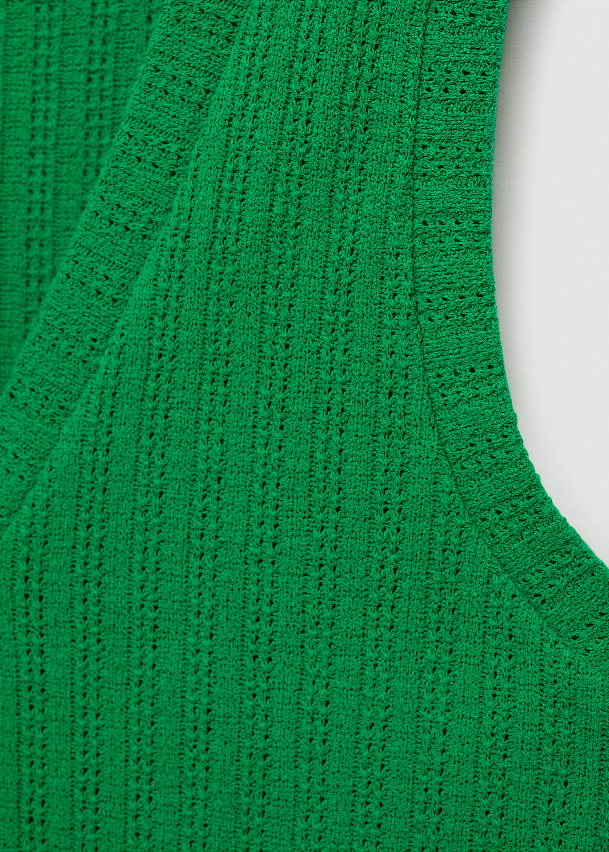 Crochet waistcoat with buttons - Details of the article 0, Green. Ref: 77072005-00.