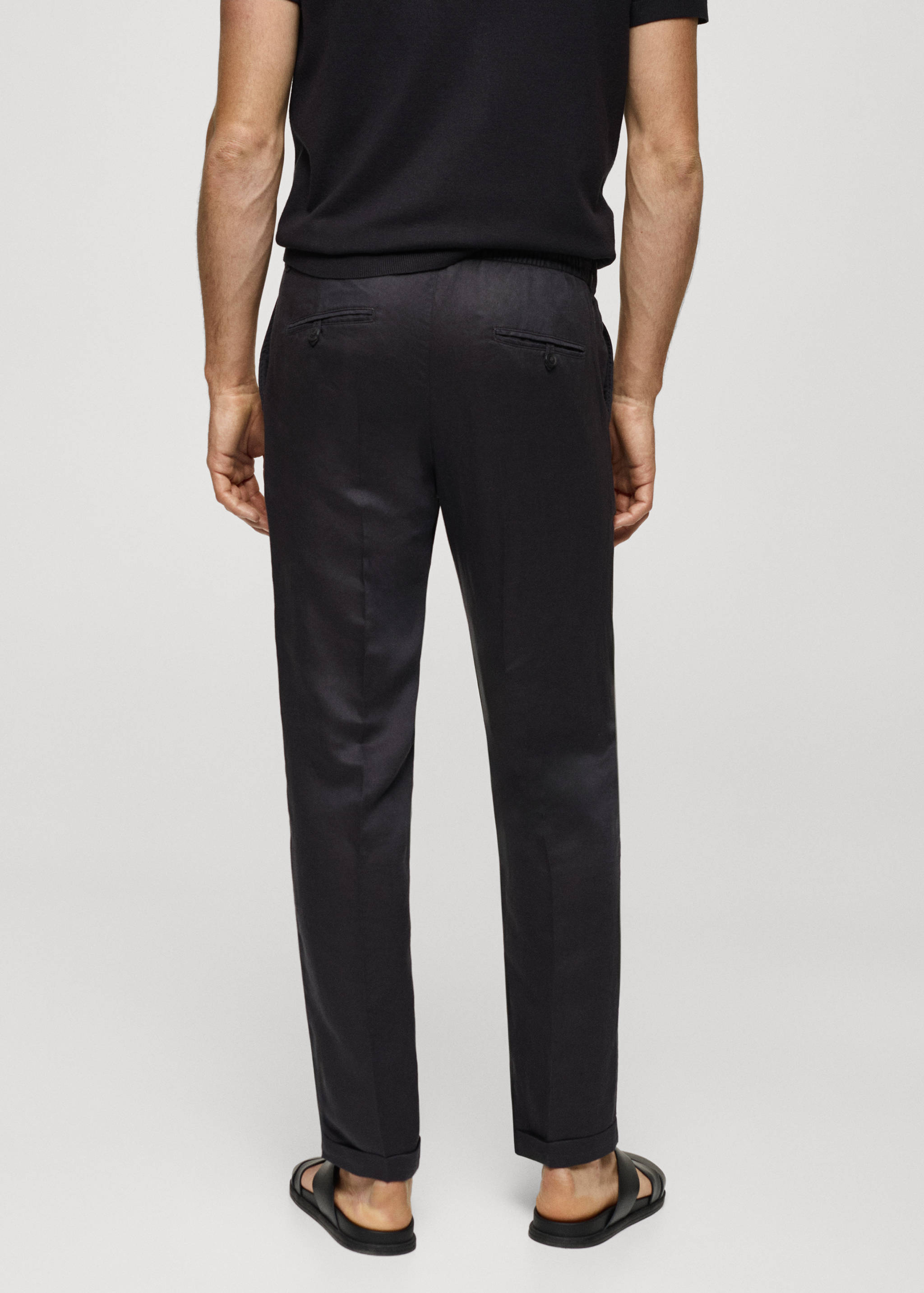 Tencel™ linen pants with drawstring - Reverse of the article