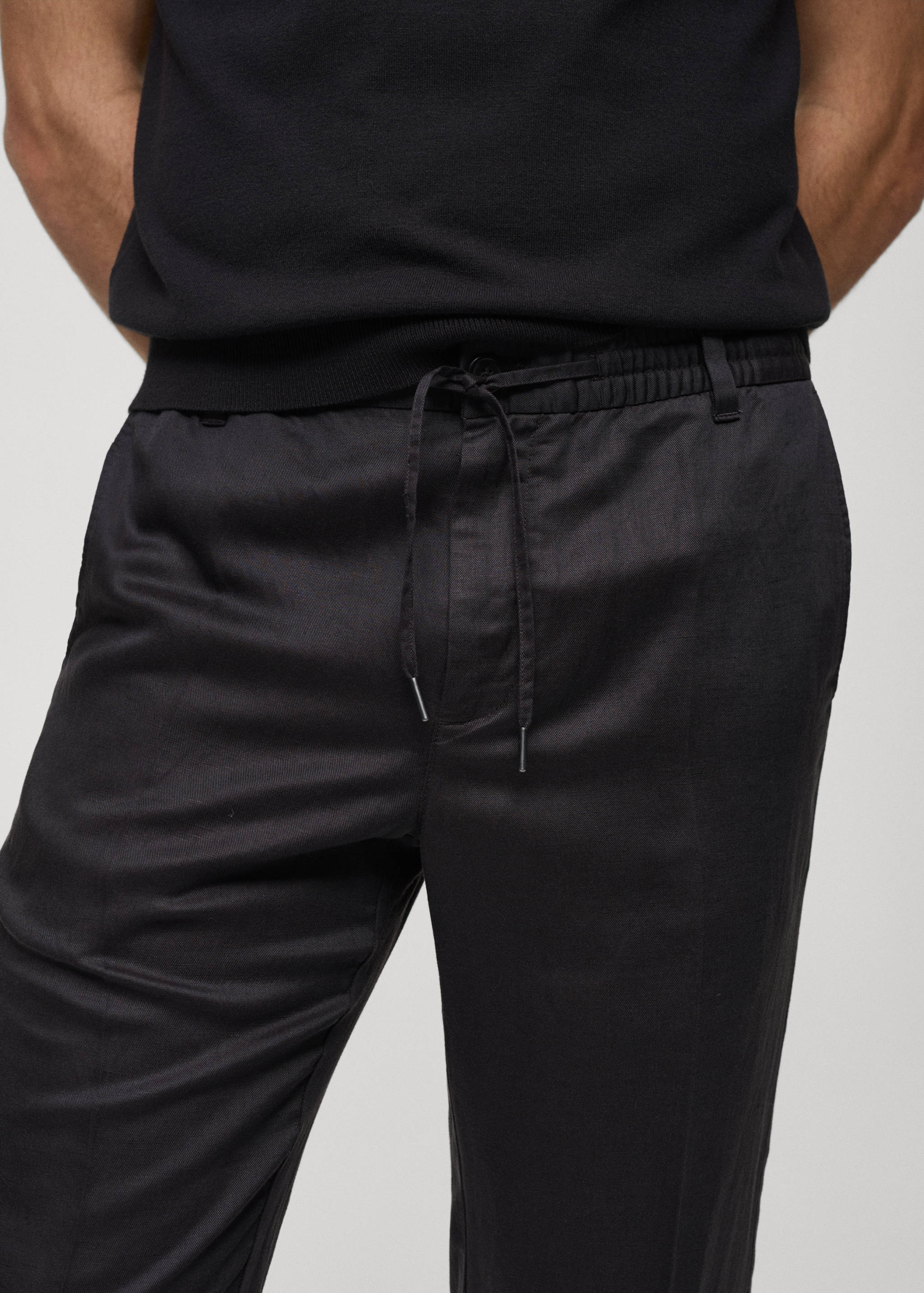 Tencel™ linen pants with drawstring - Details of the article 1