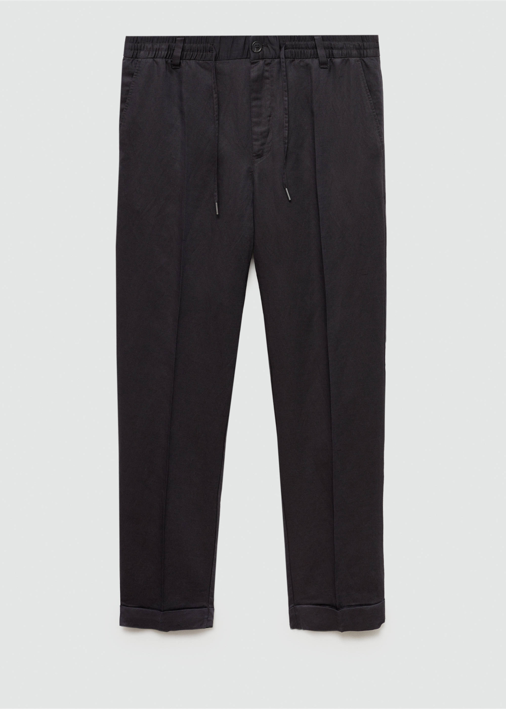 Tencel™ linen trousers with drawstring - Article without model, Medium Grey. Ref: 77072531-00.