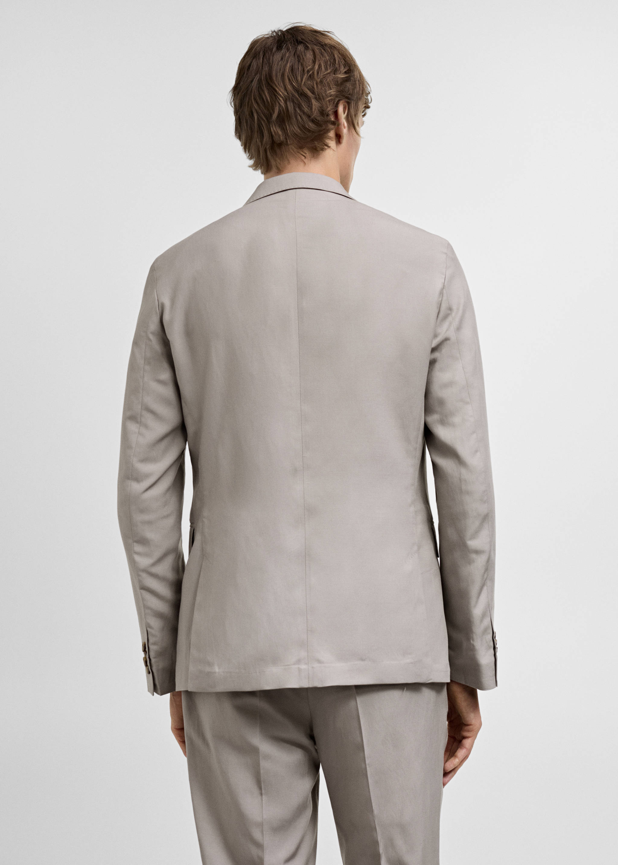 Slim-fit linen-blend suit jacket - Reverse of the article