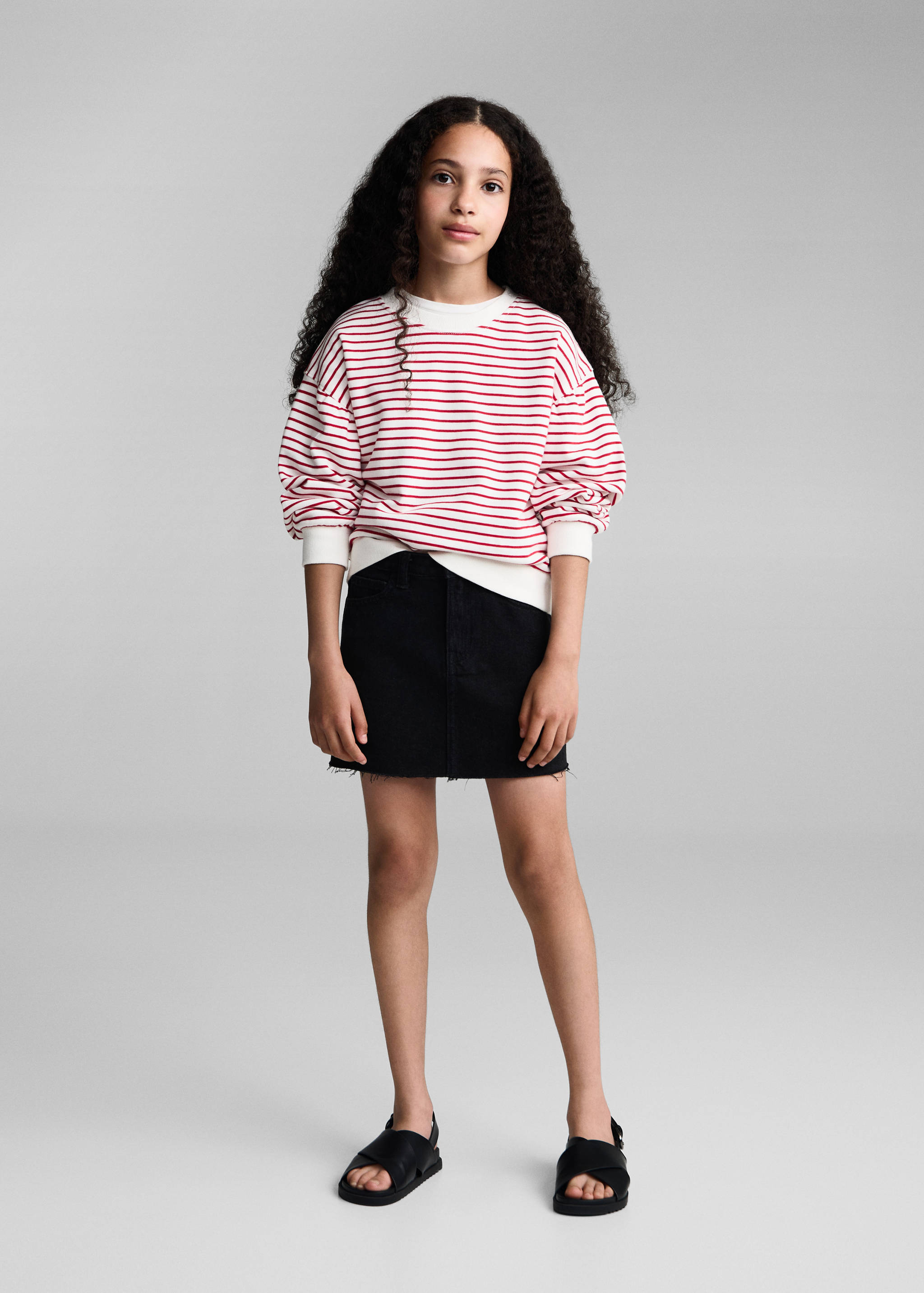 Short denim skirt - General plane