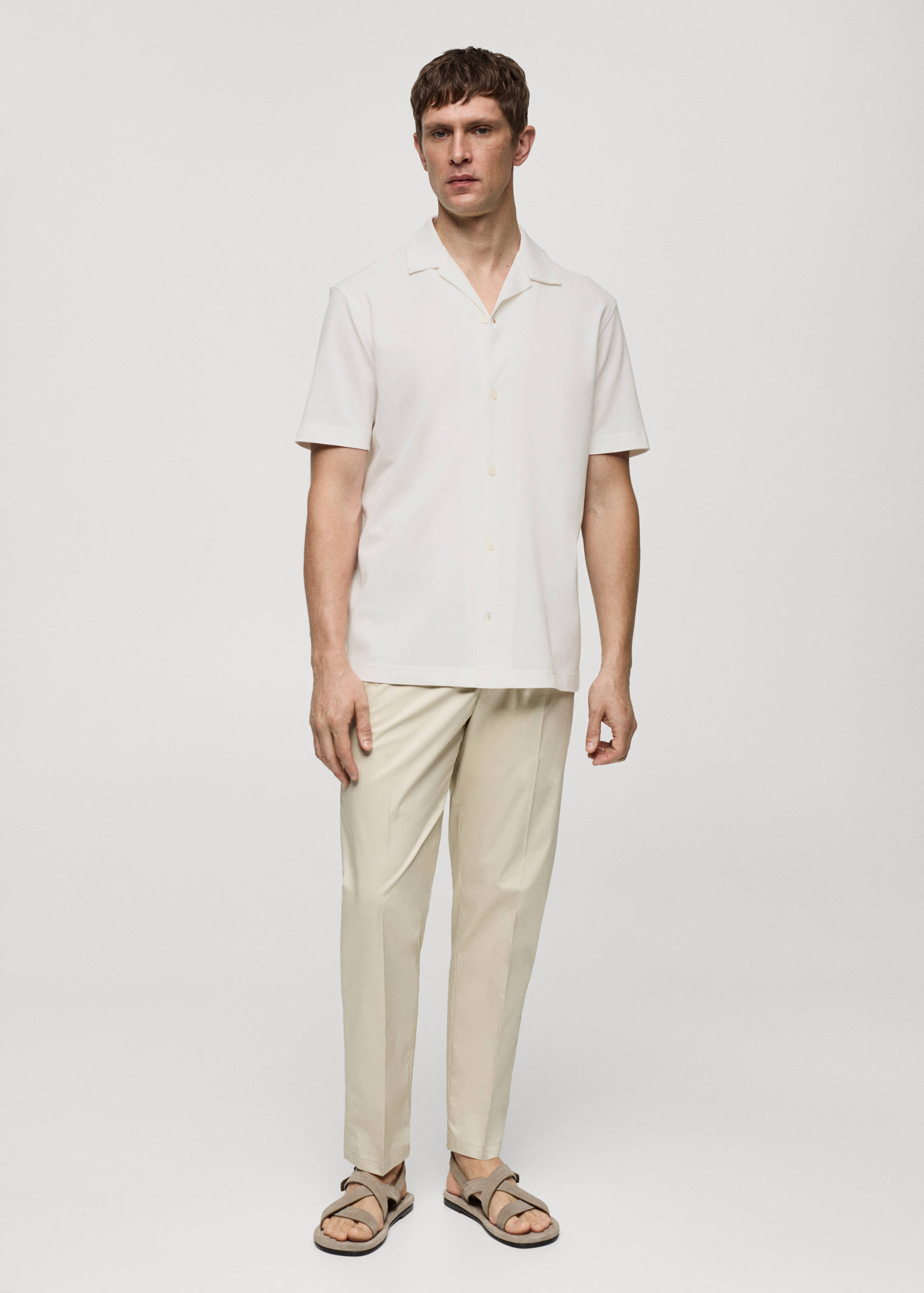 Baumwollhemd mit Bowlingkragen - Allgemeine Ansicht