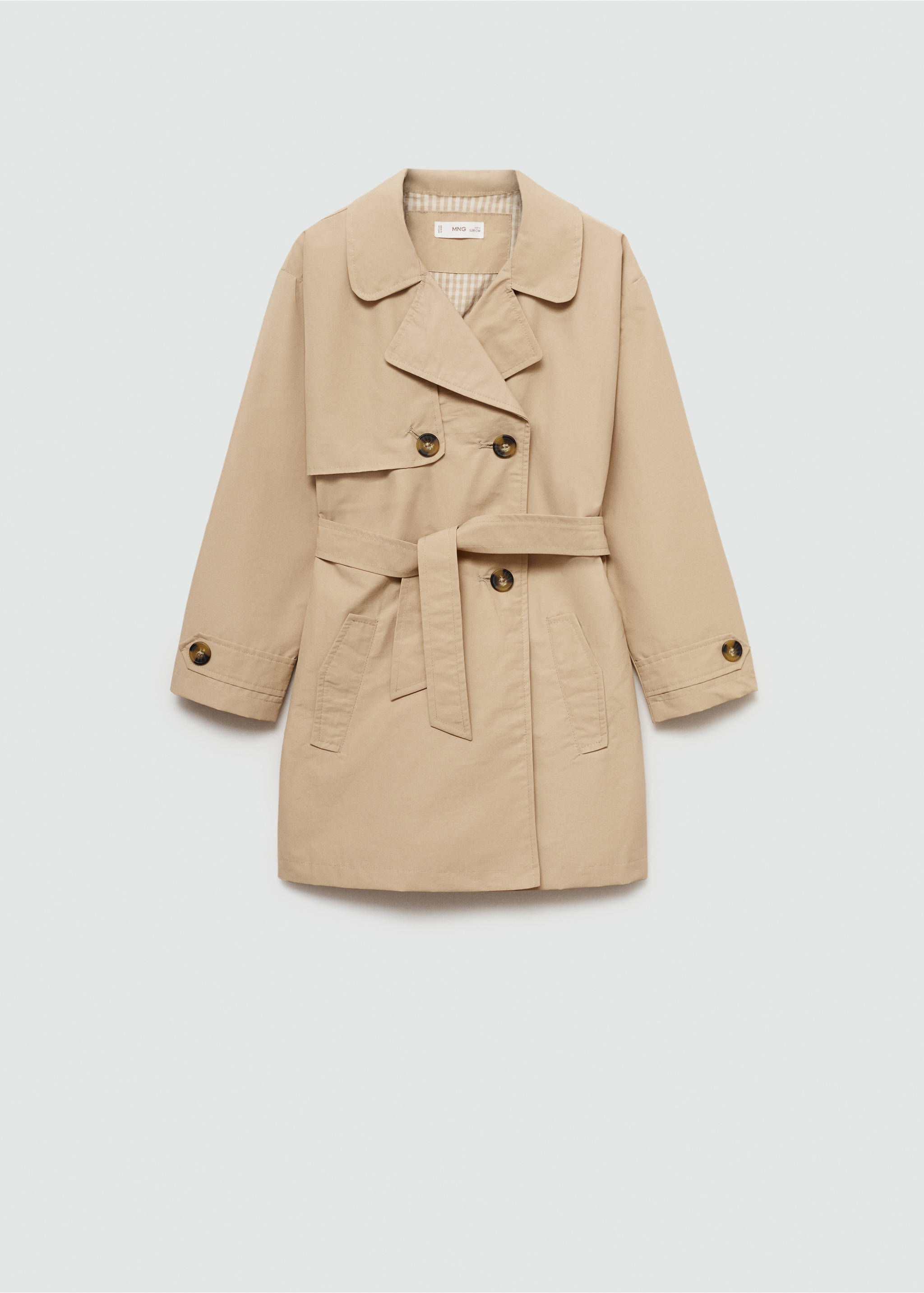 Klassischer Trenchcoat mit Gürtel - Artikel ohne Model, Hellgrau/Pastellgrau. Ref: 77072539-00.