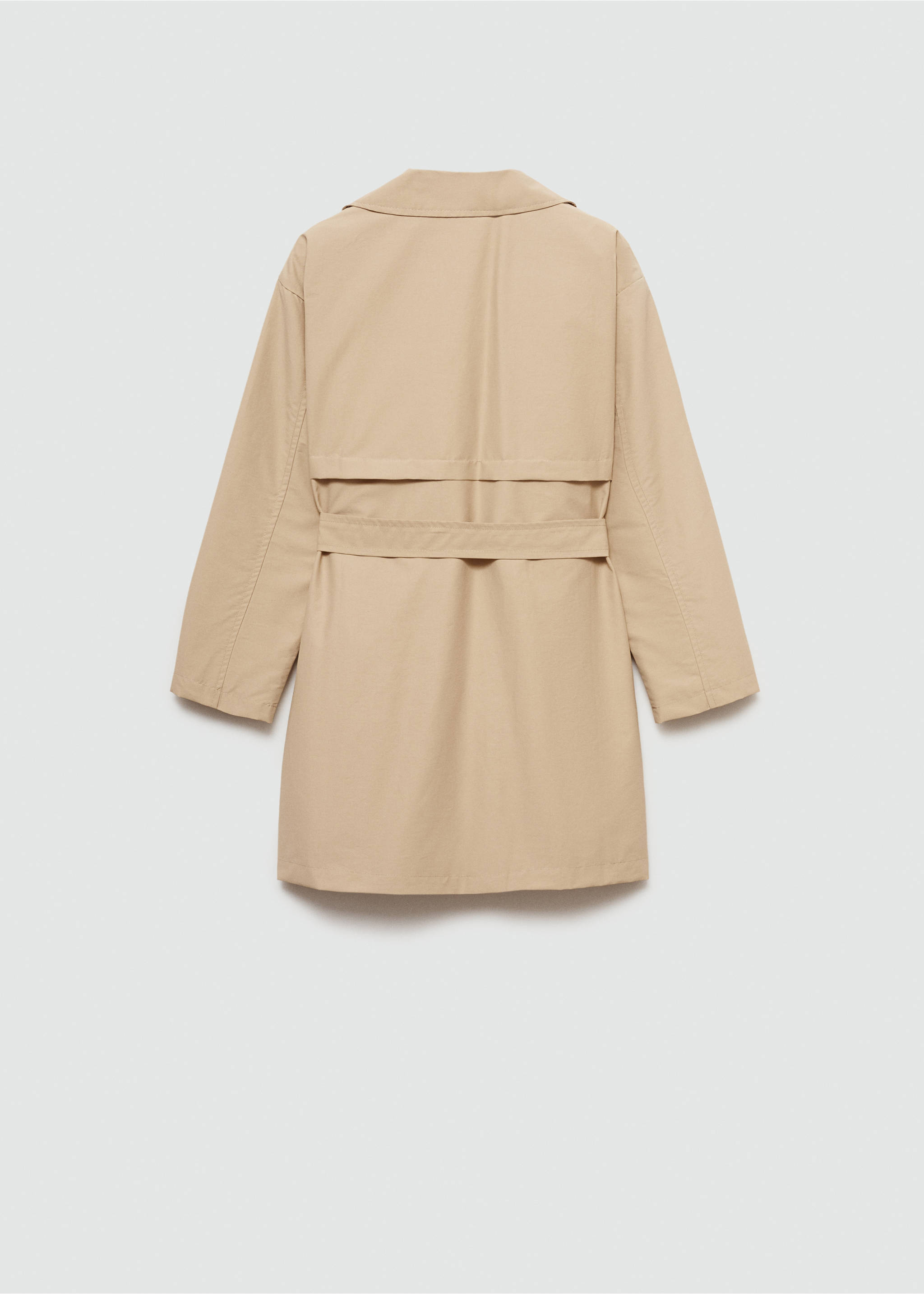 Klassischer Trenchcoat mit Gürtel - Rückseite des Artikels, Hellgrau/Pastellgrau. Ref: 77072539-00.