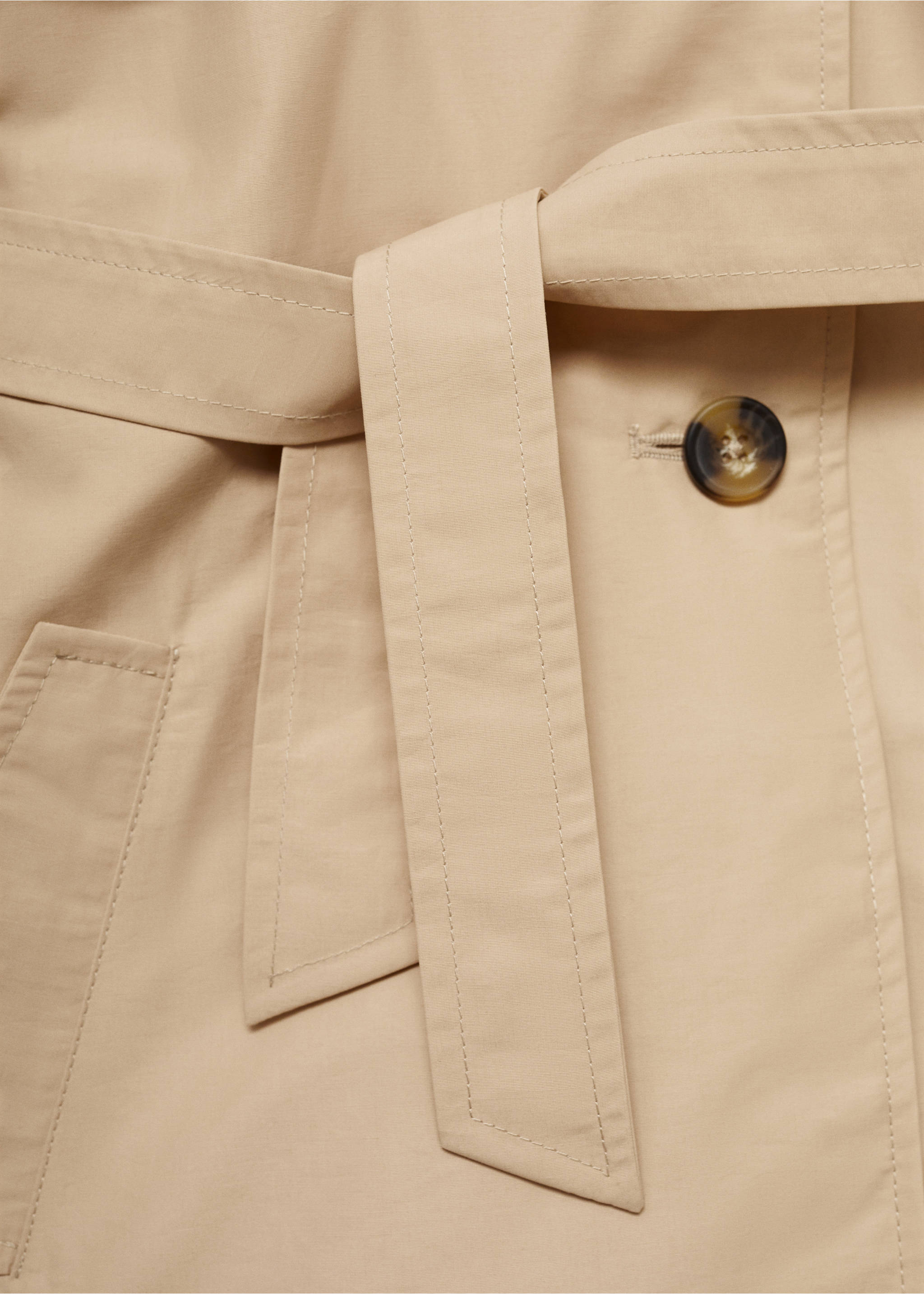 Klassischer Trenchcoat mit Gürtel - Detail des Artikels 0, Hellgrau/Pastellgrau. Ref: 77072539-00.