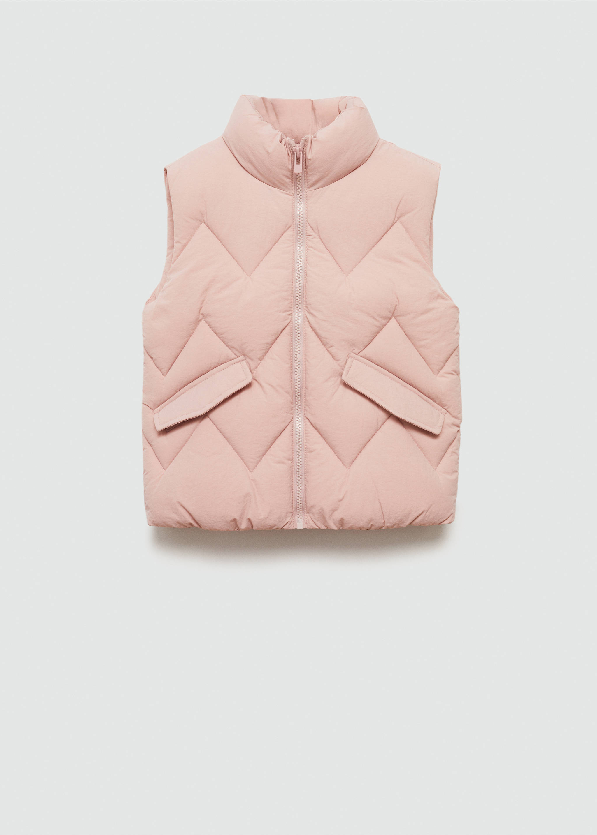 Quilted gilet with pockets - Article without model, Pink. Ref: 77072540-00.