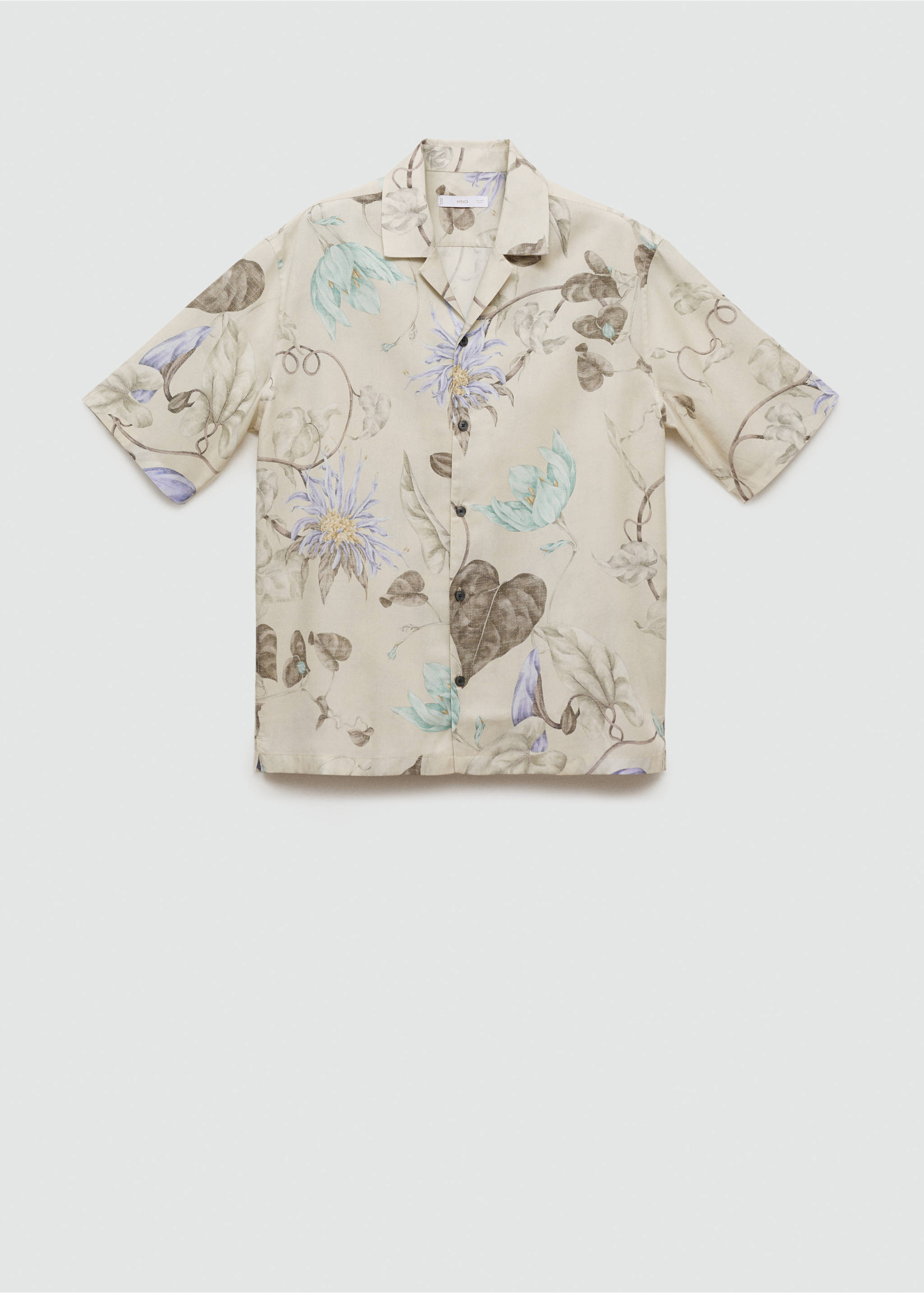 Flowy floral print shirt - Article without model, Grey. Ref: 77072545-00.