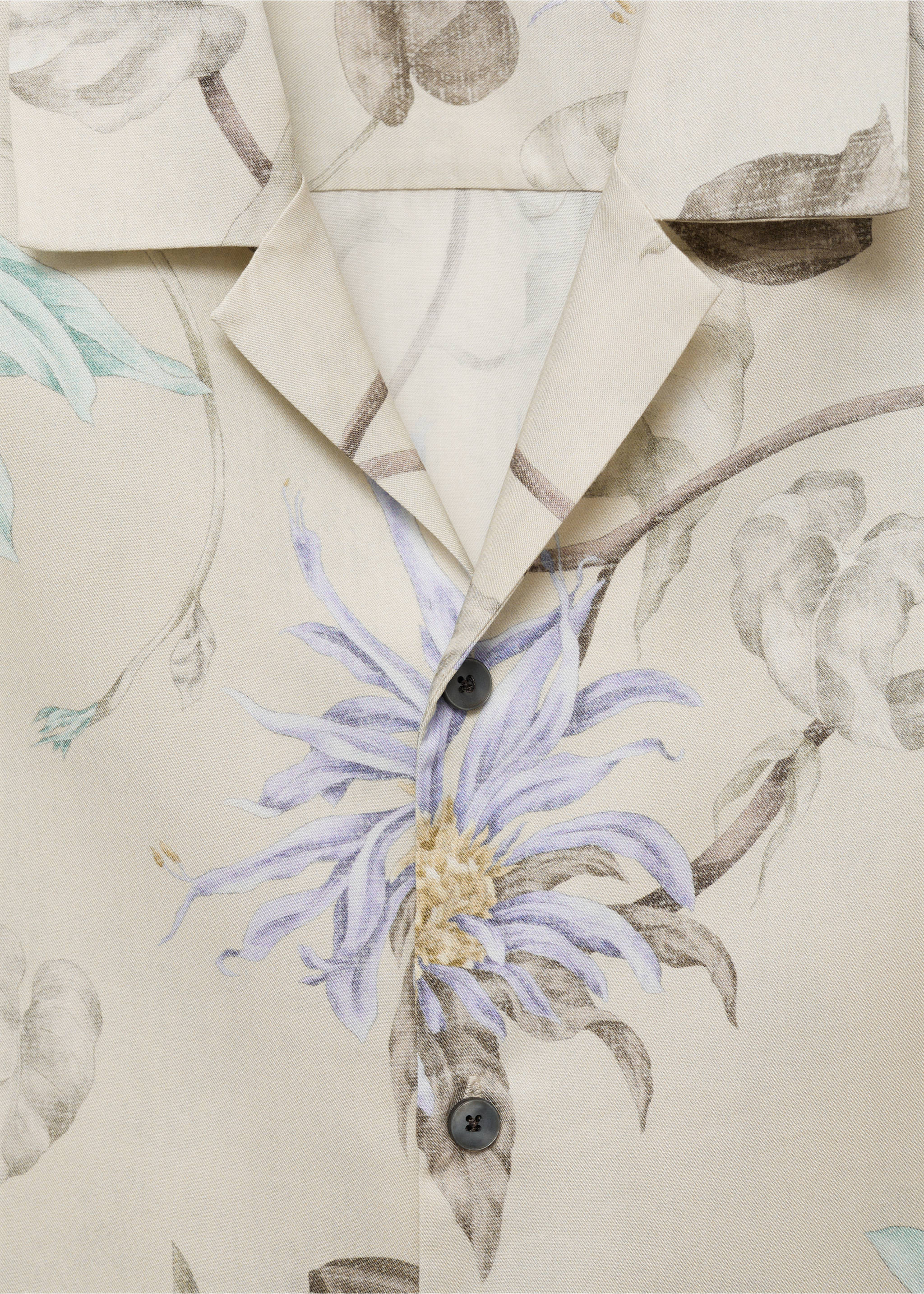 Flowy floral print shirt - Details of the article 8, Grey. Ref: 77072545-00.