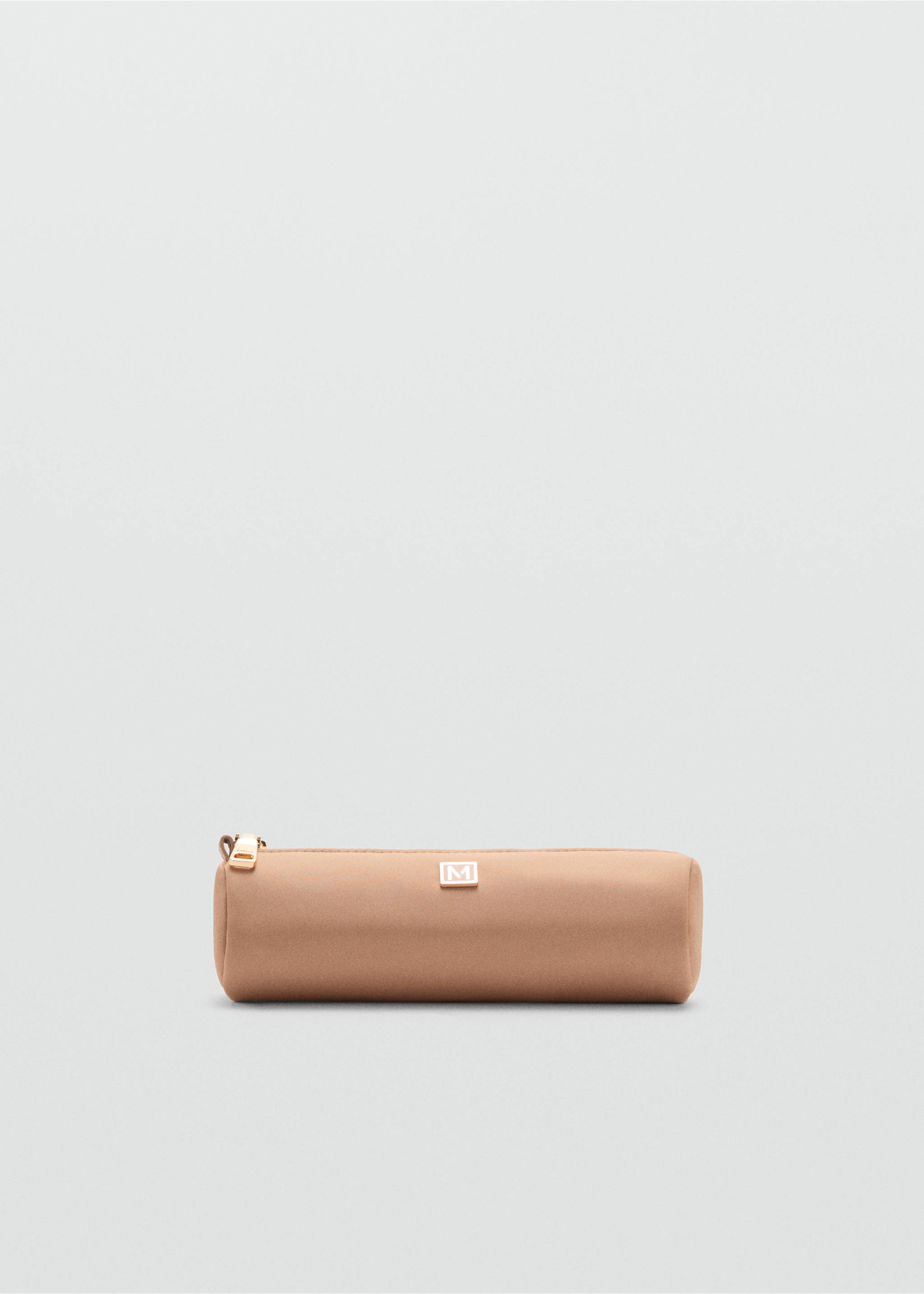Logo zipped pencil case - Article without model, Beige. Ref: 77072548-00.