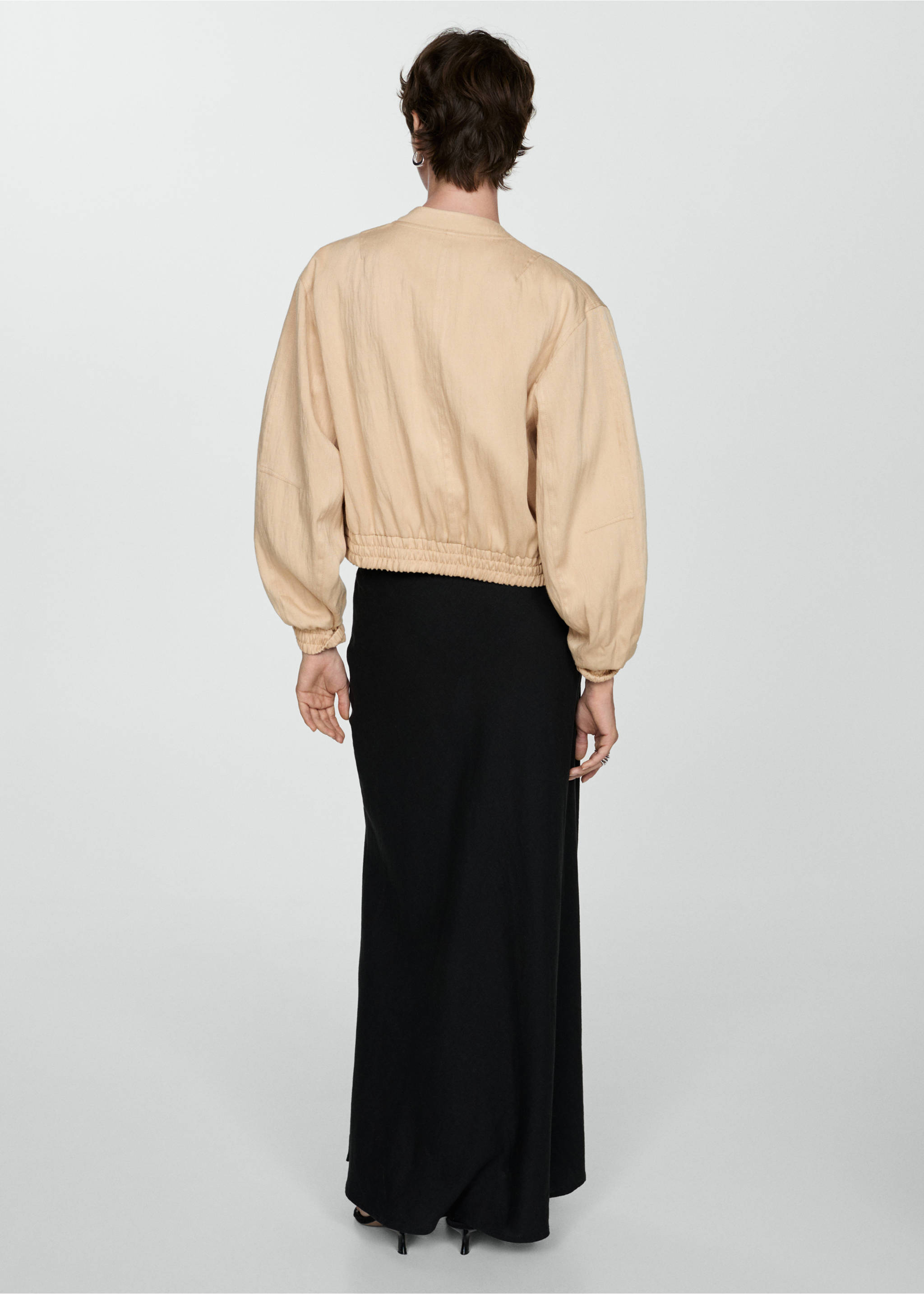Bomber jacket - Reverse of the article, Beige. Ref: 77072916-00.
