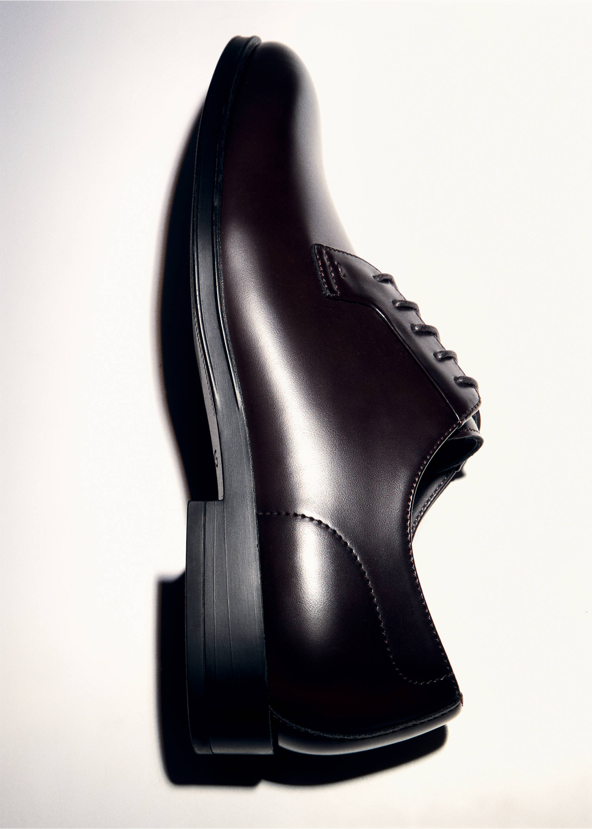 Faux-leather suit shoes - Details of the article 5, Brown. Ref: 77072918-00.