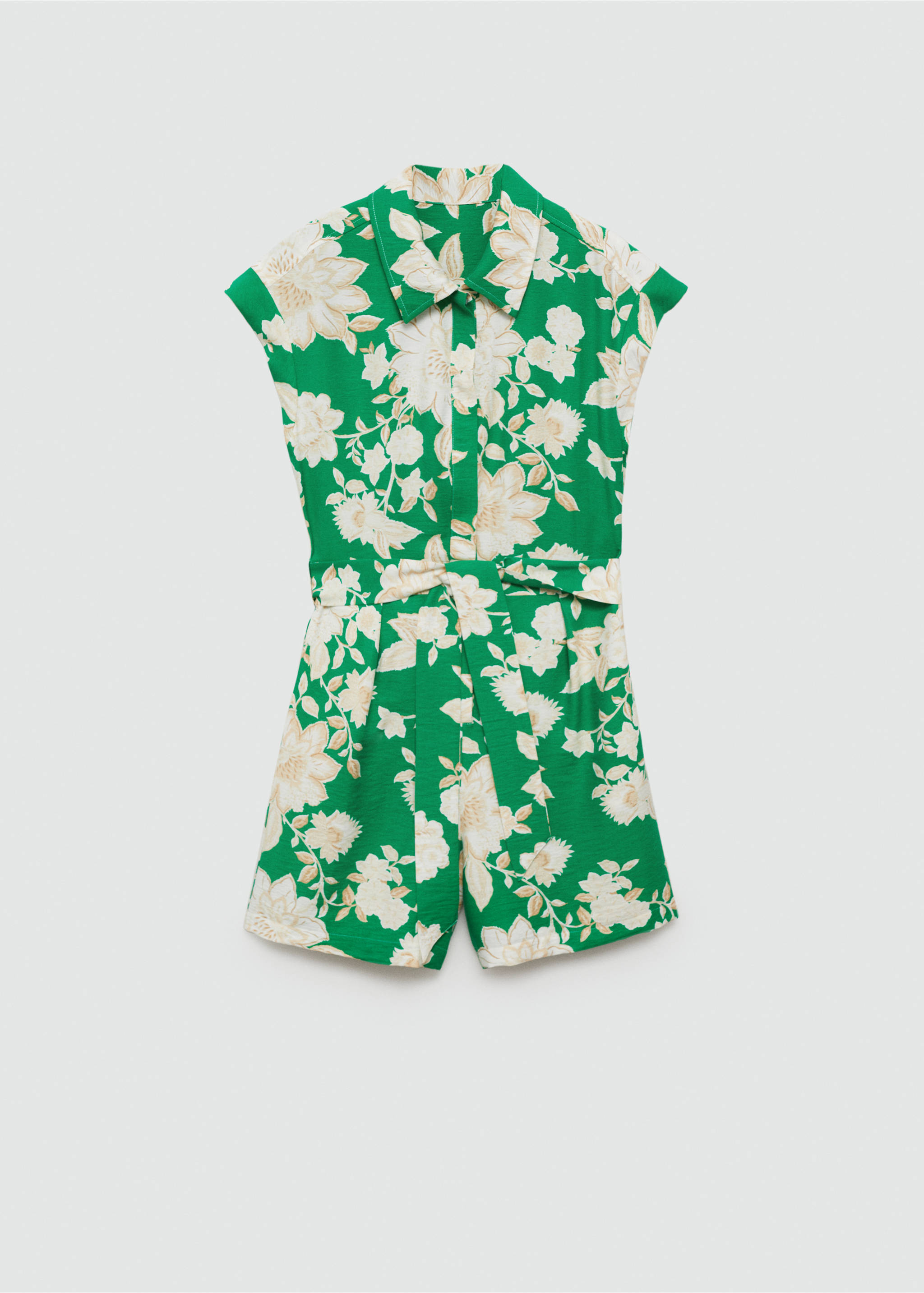 Flower short jumpsuit - Article without model, Green. Ref: 77072919-00.