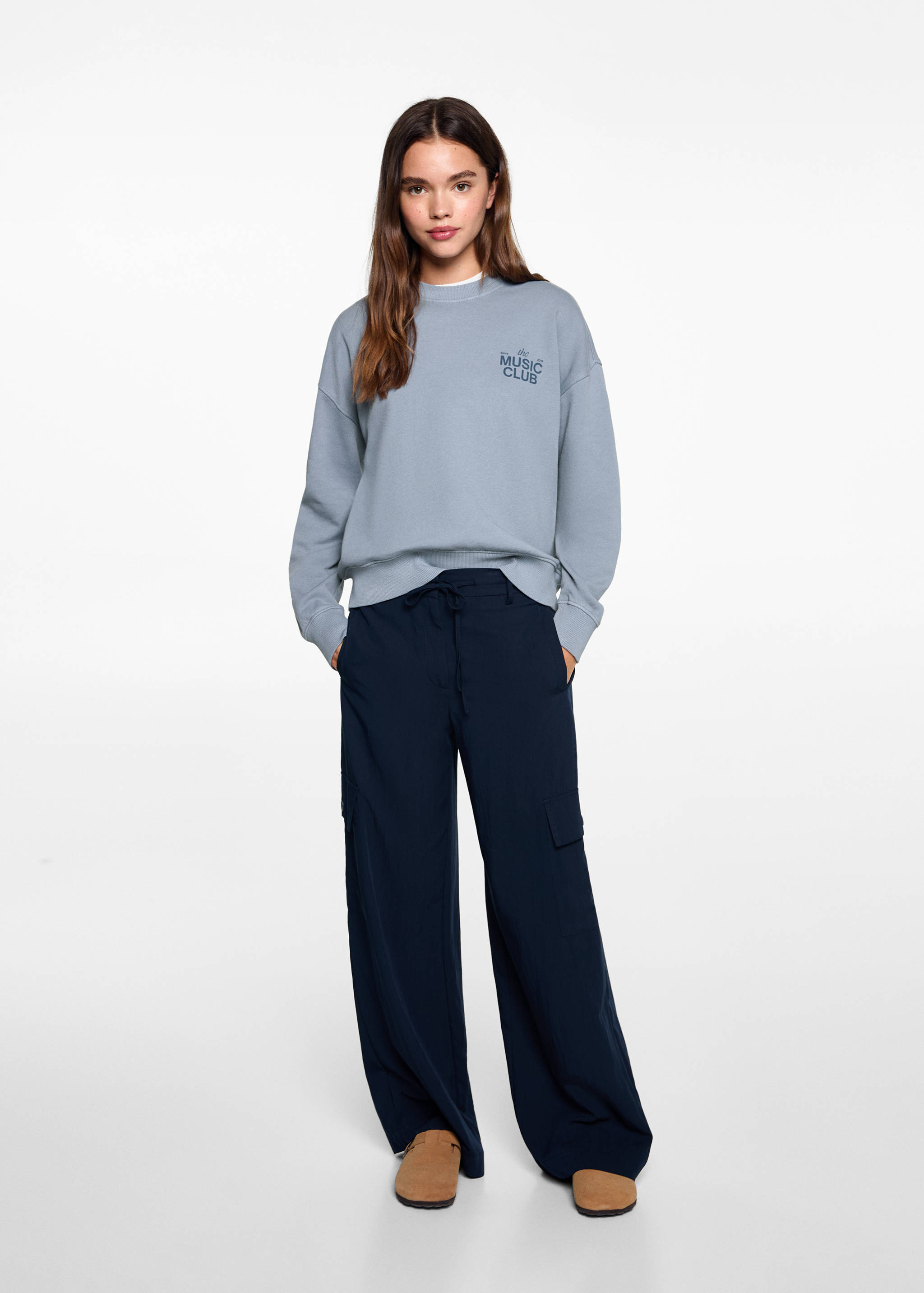 Gemustertes Baumwoll-Sweatshirt - Allgemeine Ansicht