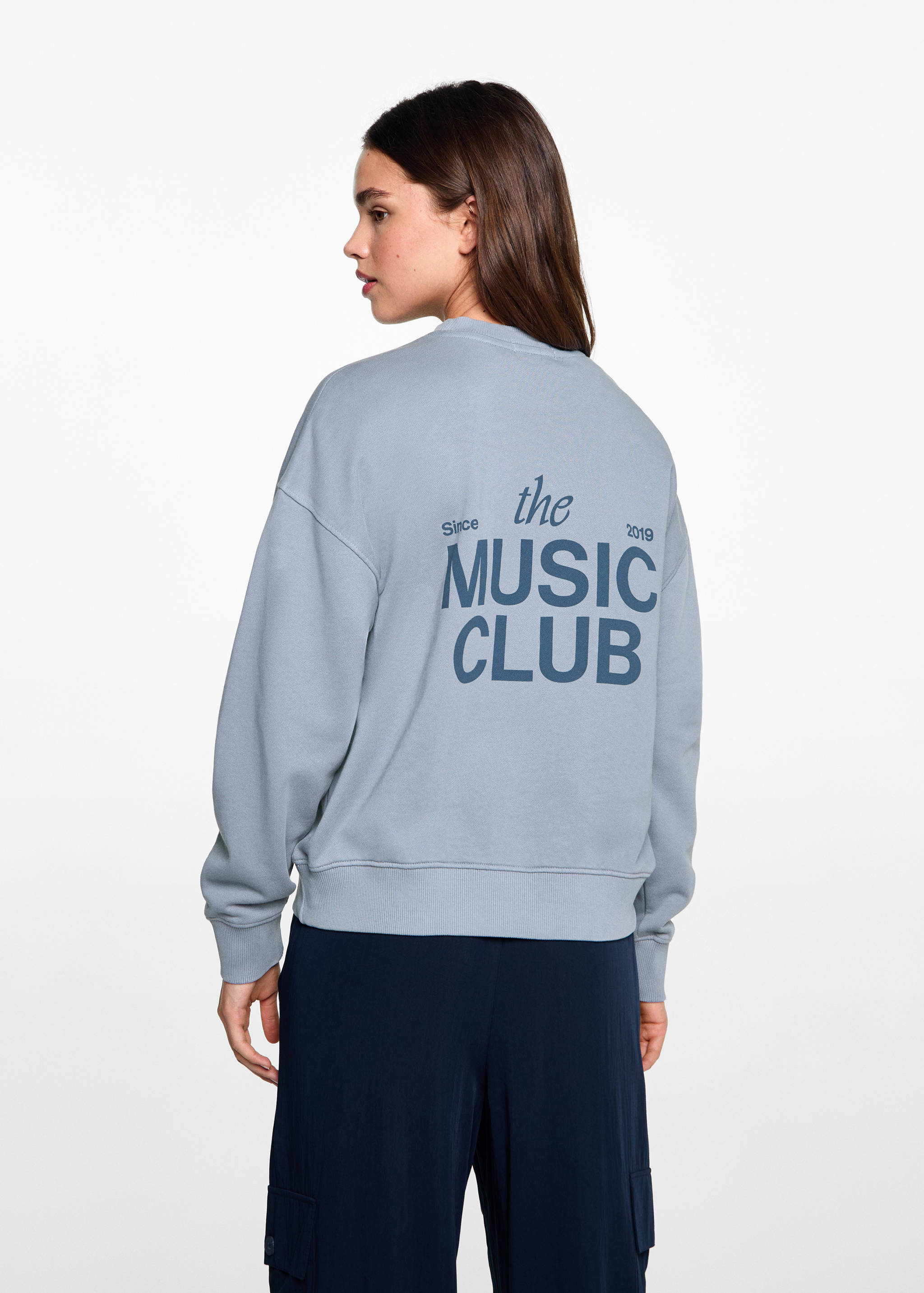 Gemustertes Baumwoll-Sweatshirt - Rückseite des Artikels