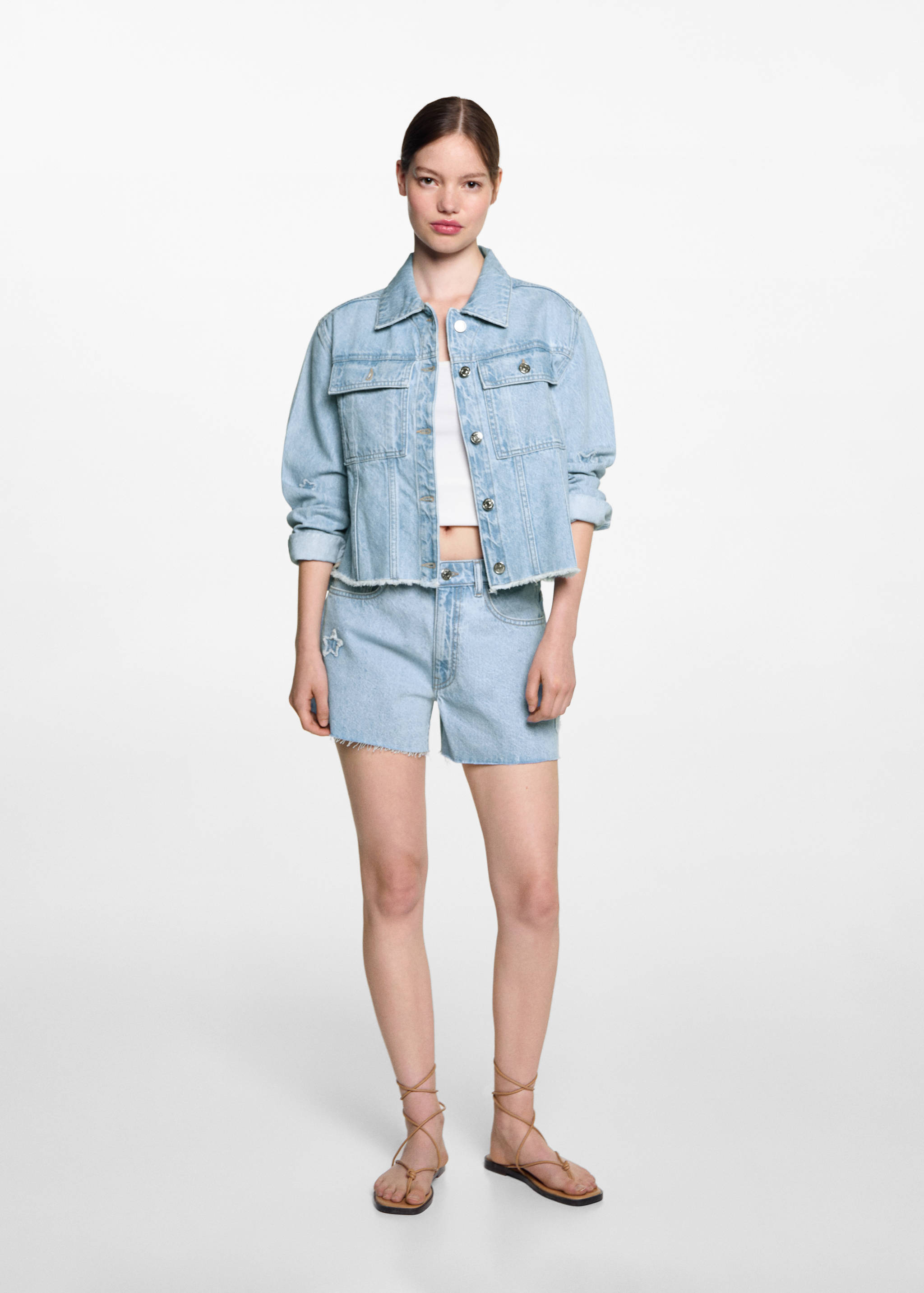 Jeansshort mit Sternmotiv - Allgemeine Ansicht