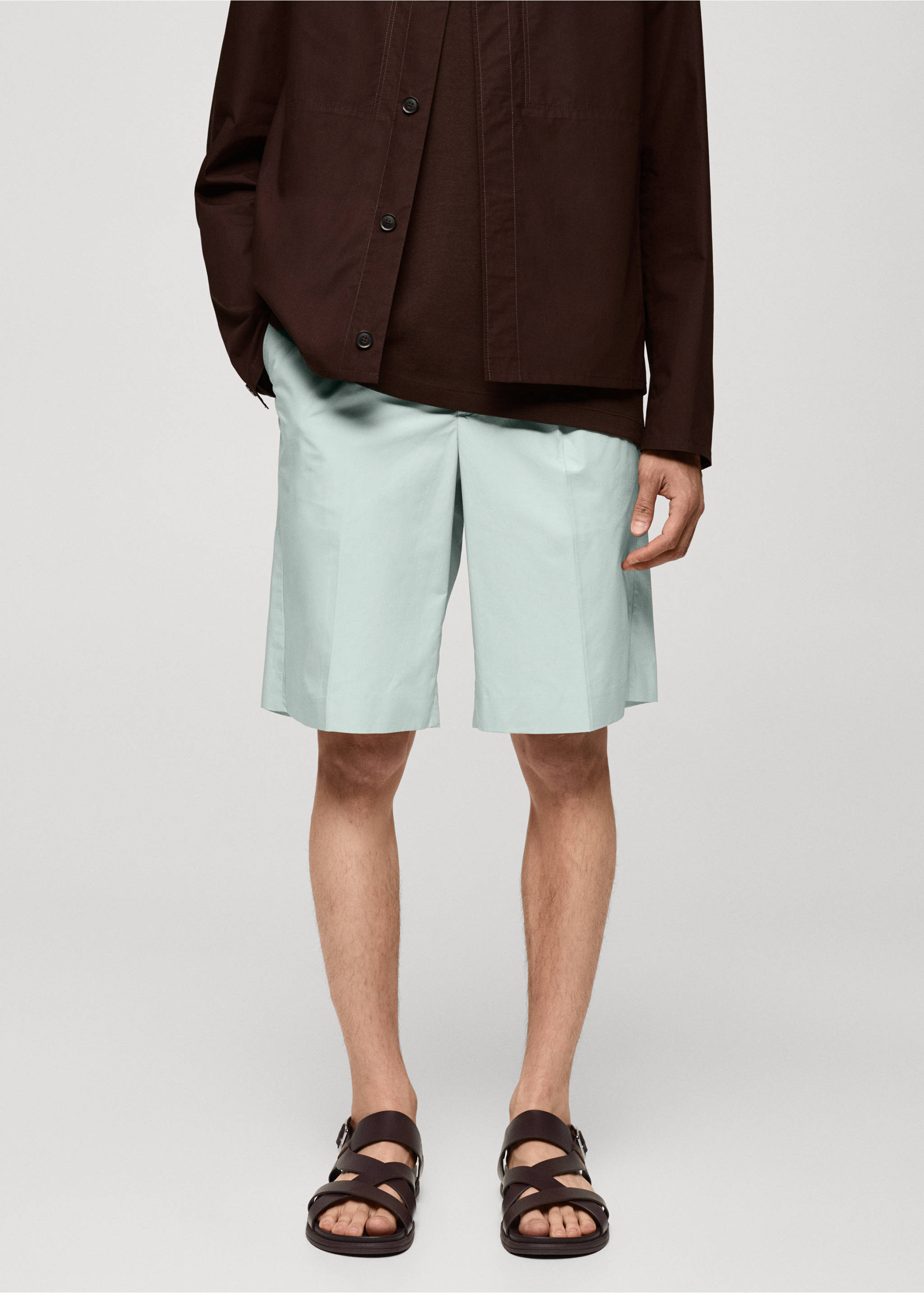 Relaxed-fit bermuda shorts - Medium plane, Pastel Green. Ref: 77073259-00.