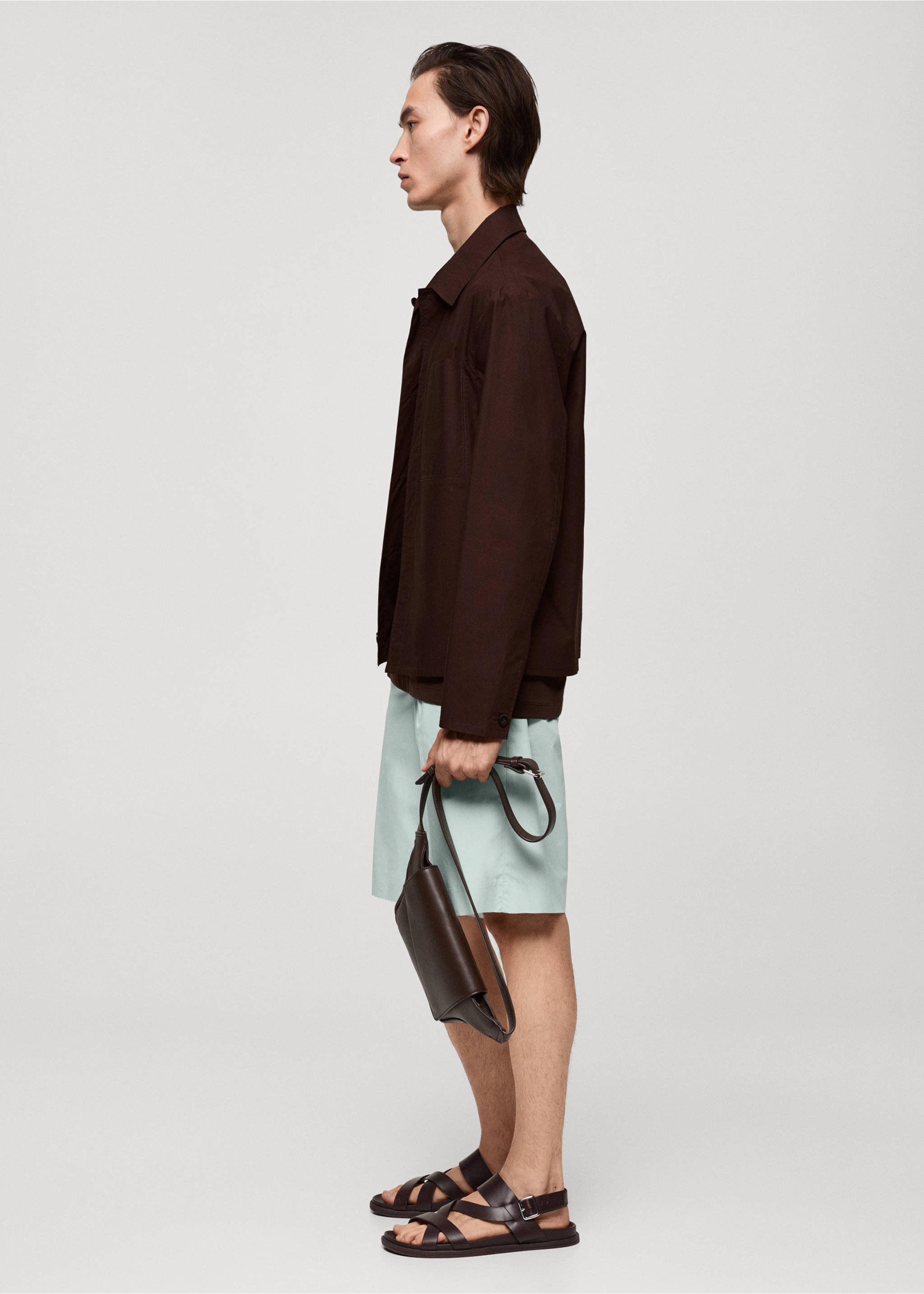 Relaxed-fit bermuda shorts - Details of the article 2, Pastel Green. Ref: 77073259-00.
